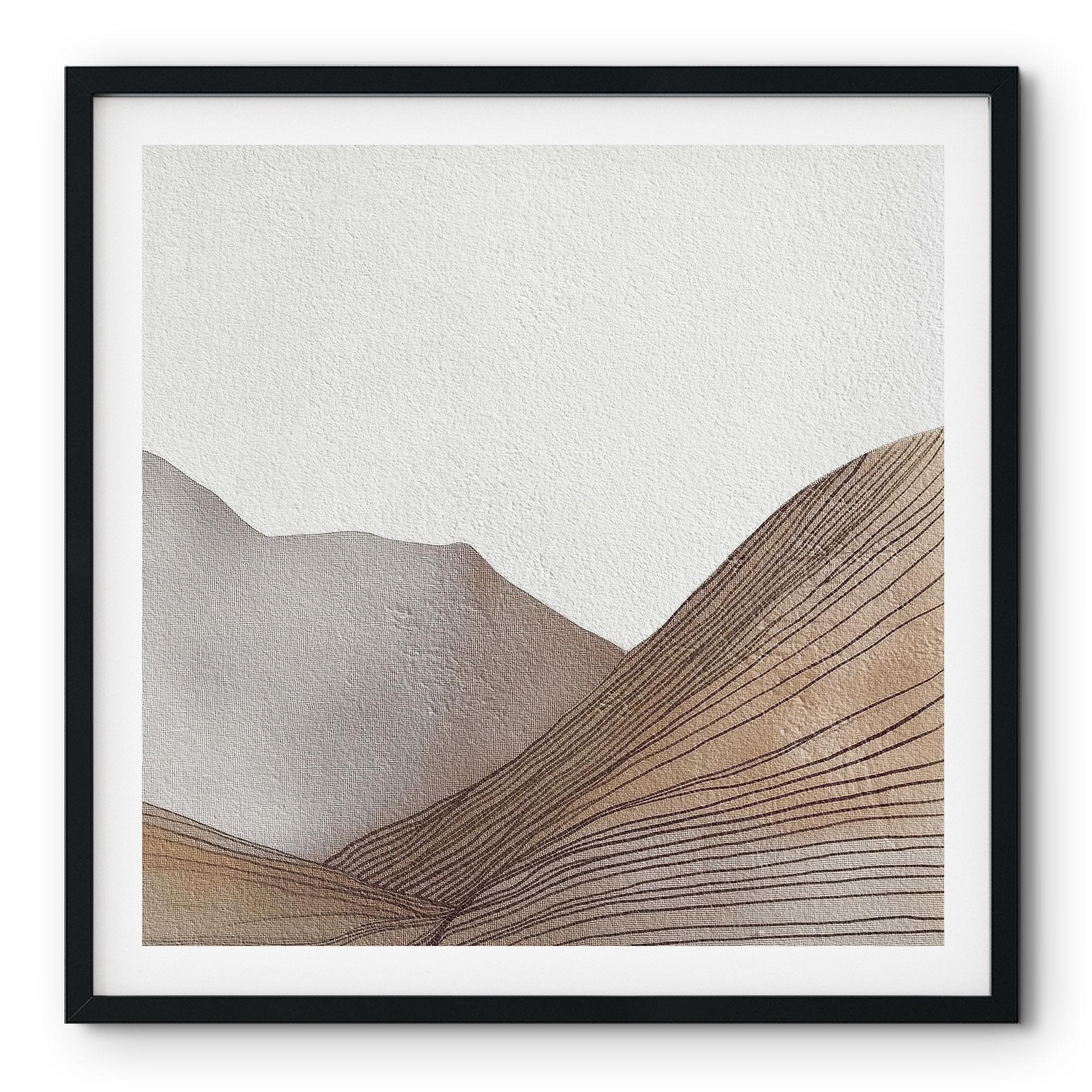 Plakat Minimalistisk bjergskitse | Linjekunst - Alma - Firkantet