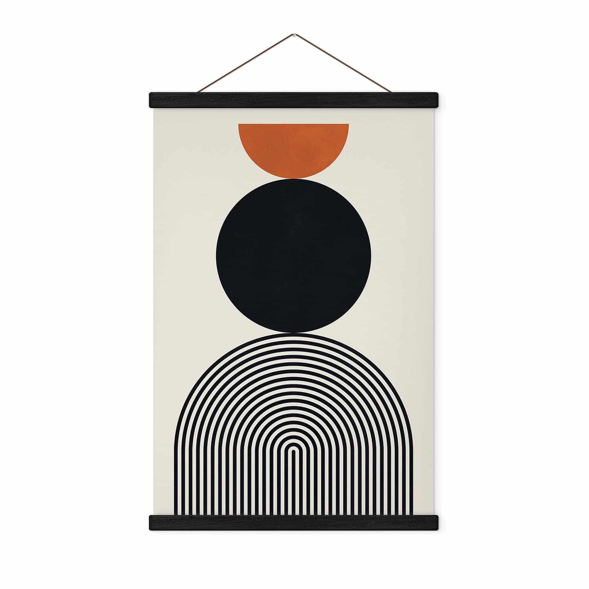 Tekstil plakat Abstrakte linjer og cirkler i harmoni - Costa