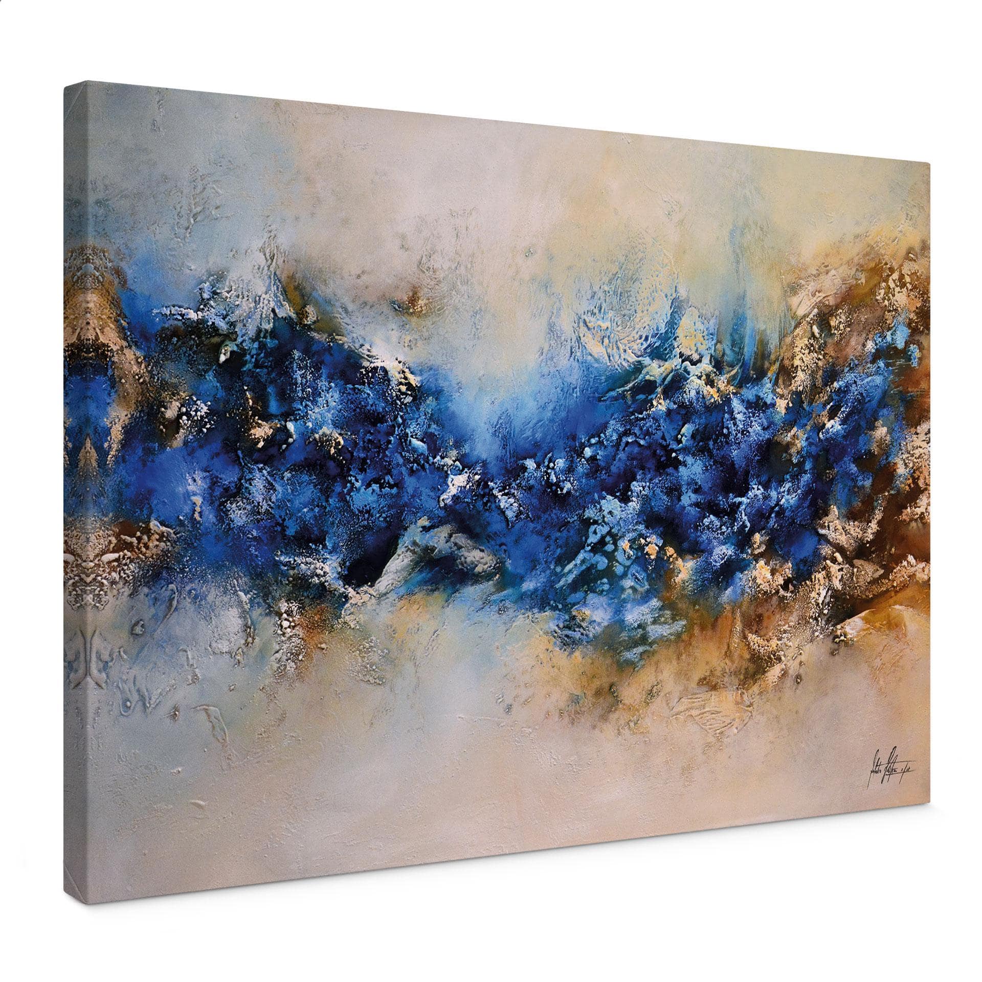 Canvasbillede Blå-gyldent samspil - Fedrau