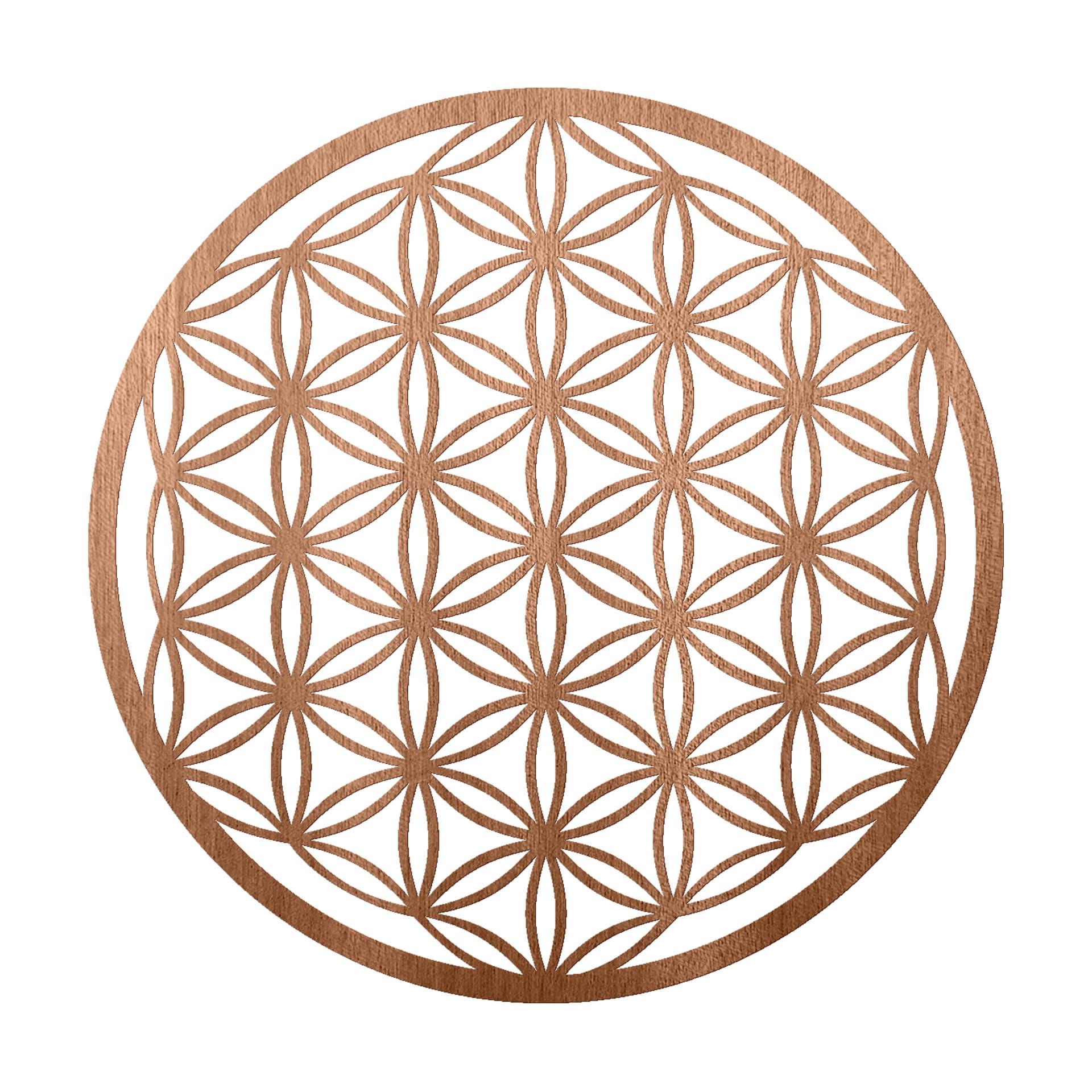 Houten Wanddecoratie Mahoniefineer Flower of Life
