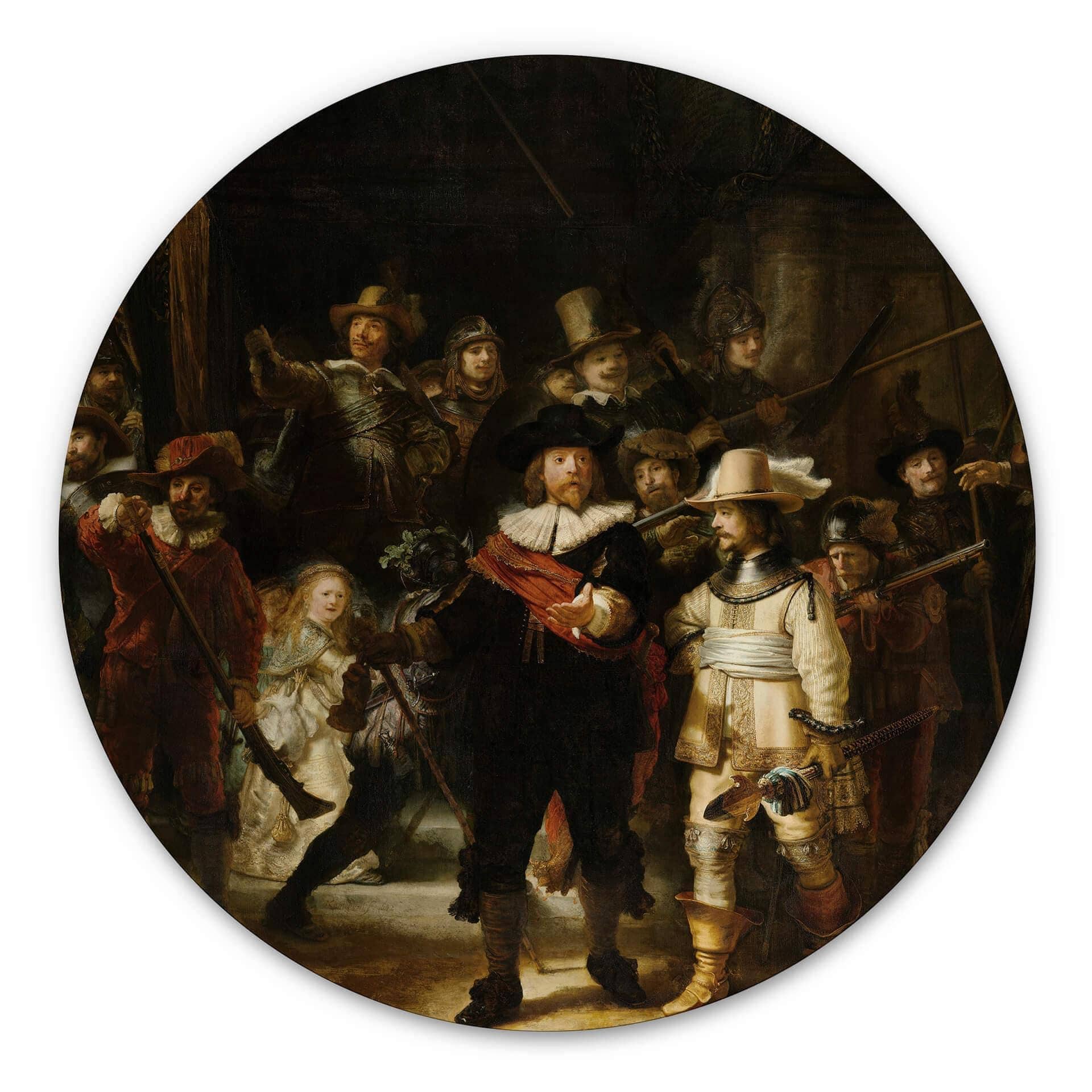 Wandcirkel Rembrandt - de Nachtwacht
