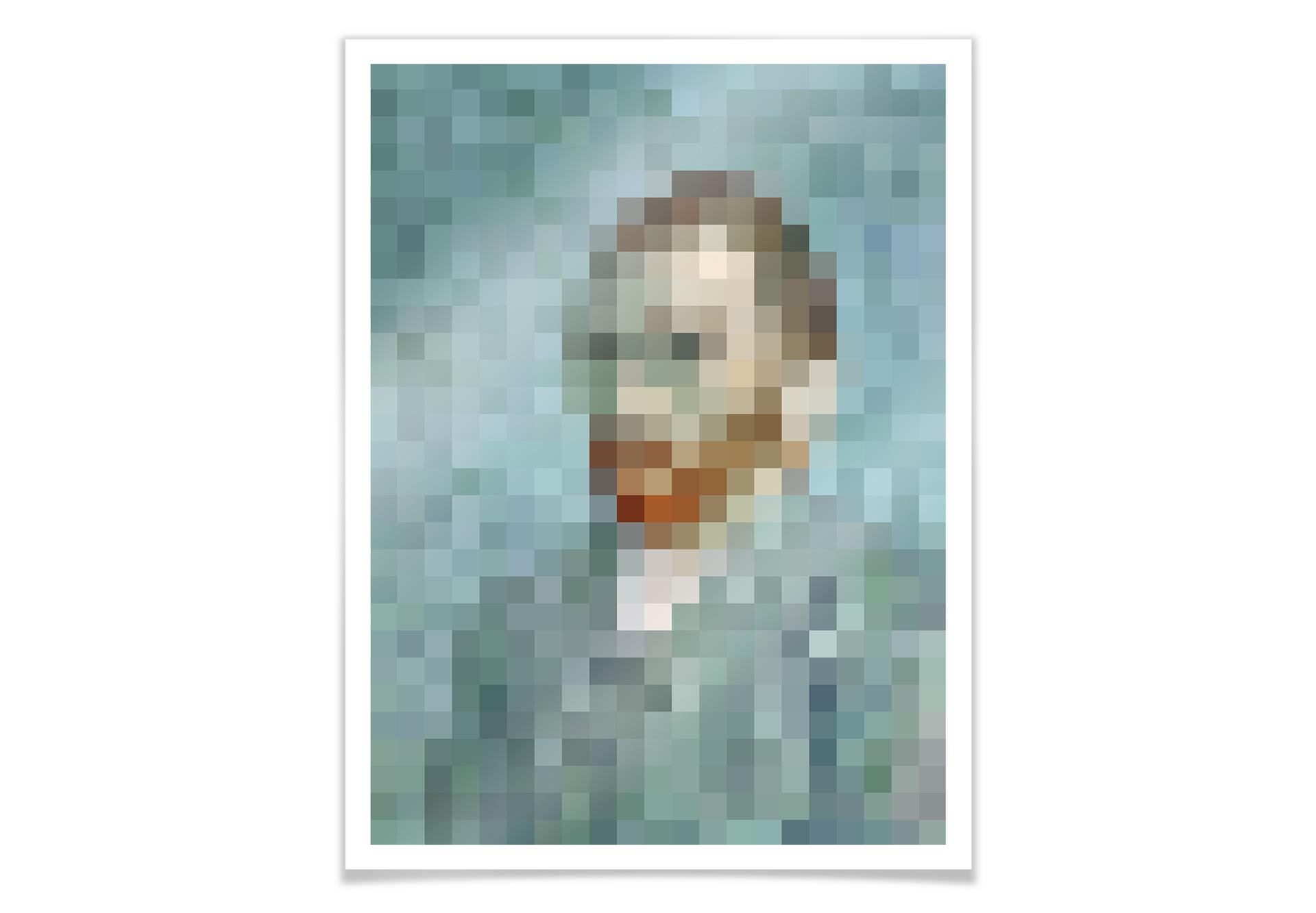 Poster Pixelart - van Gogh - Självporträtt 1889