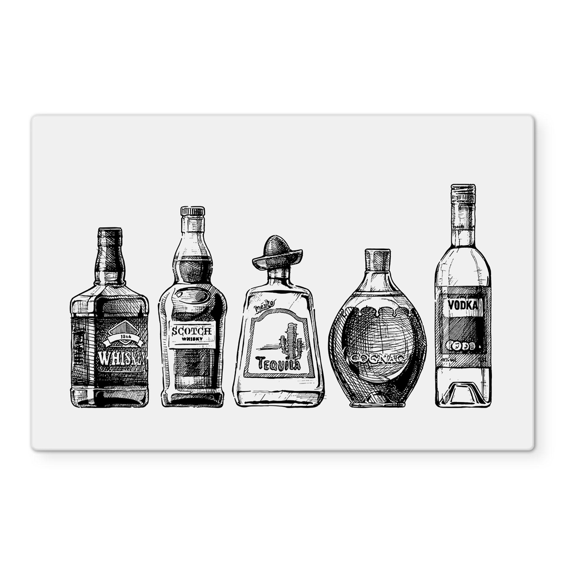 Salpicadero de cocina 5 Botellas llenas de diversión - Transparente