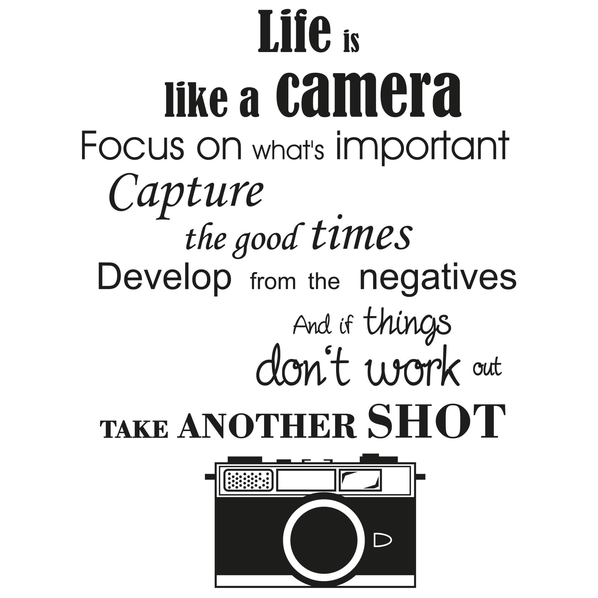 Adesivo murale - Life is like a camera...