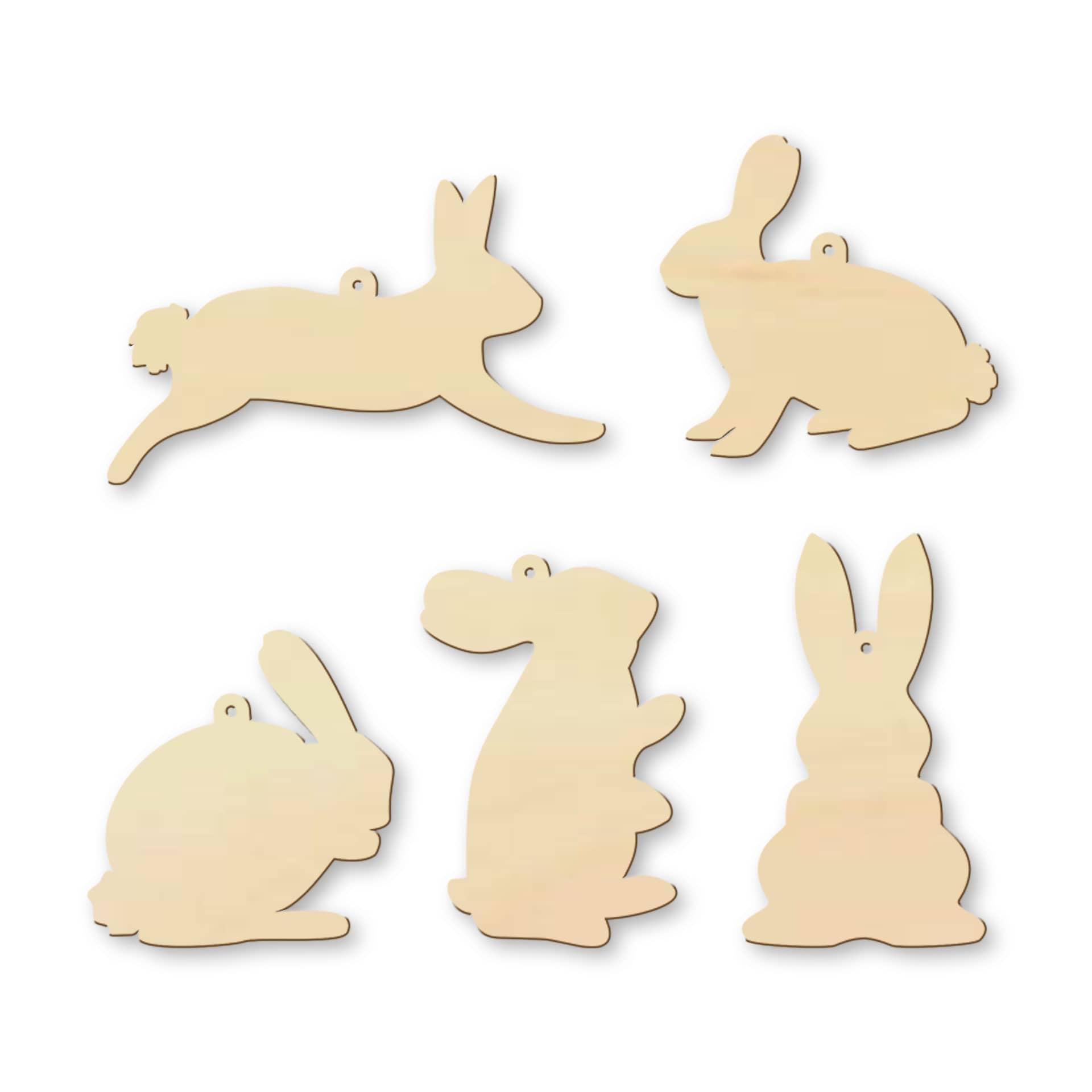 Decoración para árbol conejito pandilla (5 piezas) con colgador