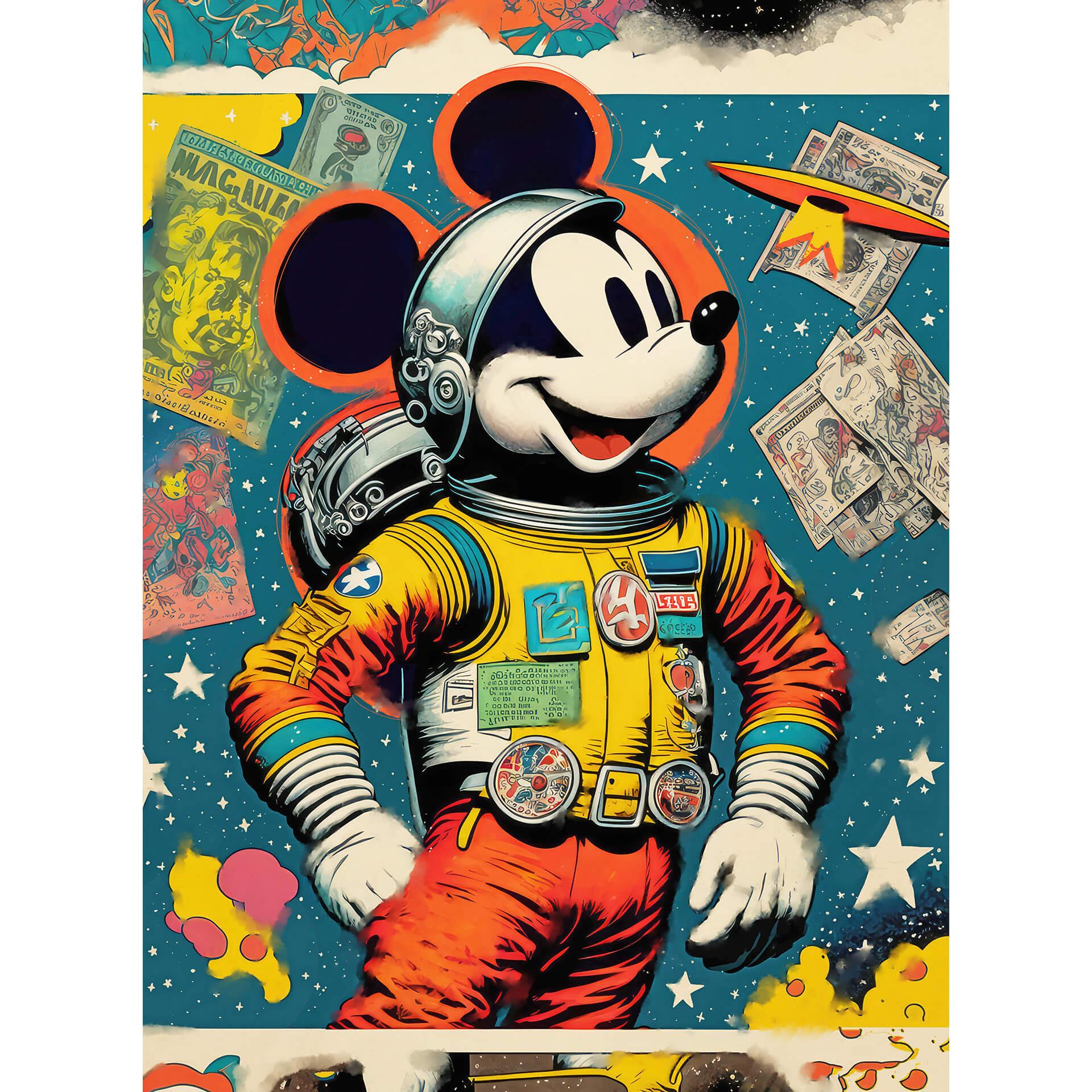 Fotobehang Treechild - Mickey als Astronaut