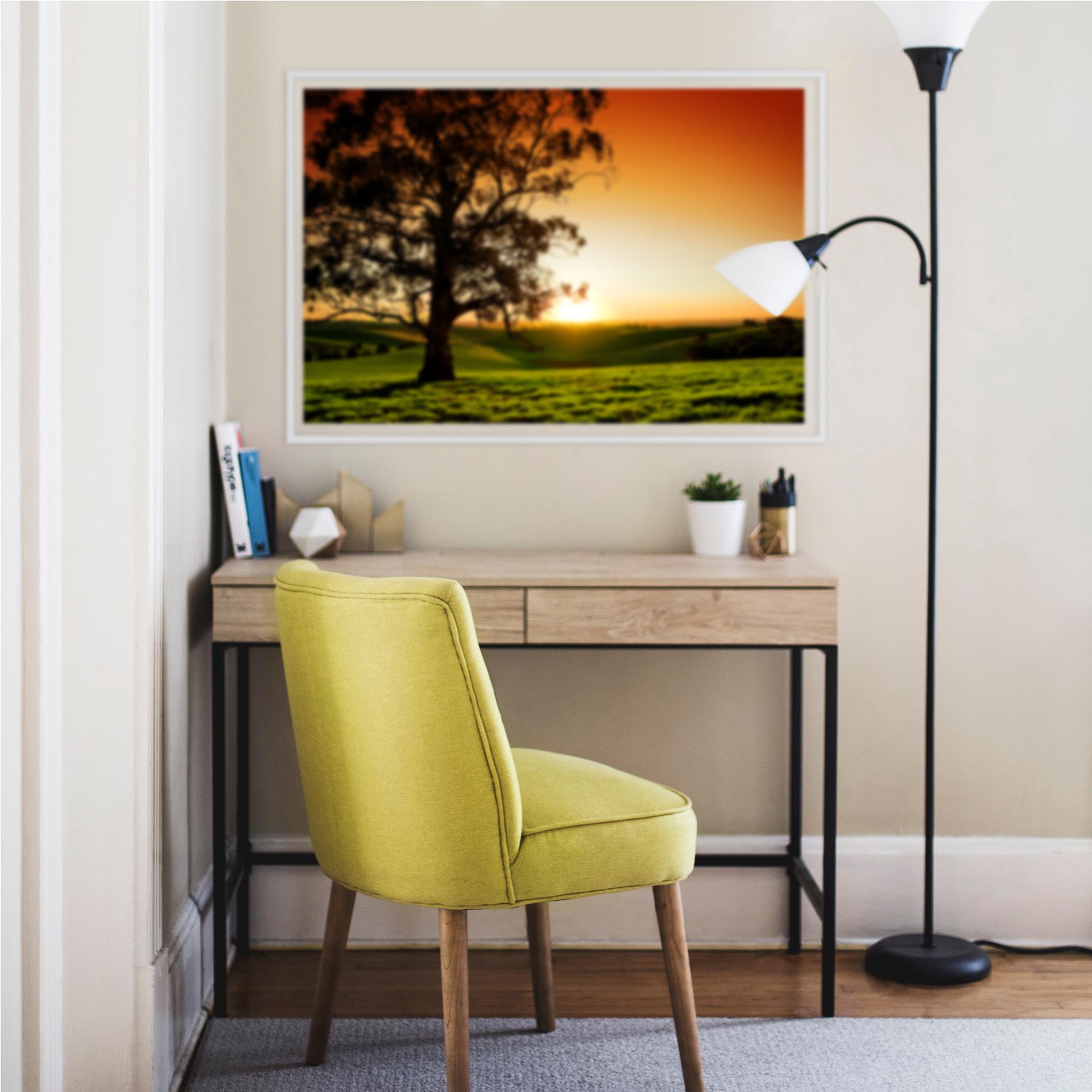 Zelfklevende Poster - Sunset at the Lake