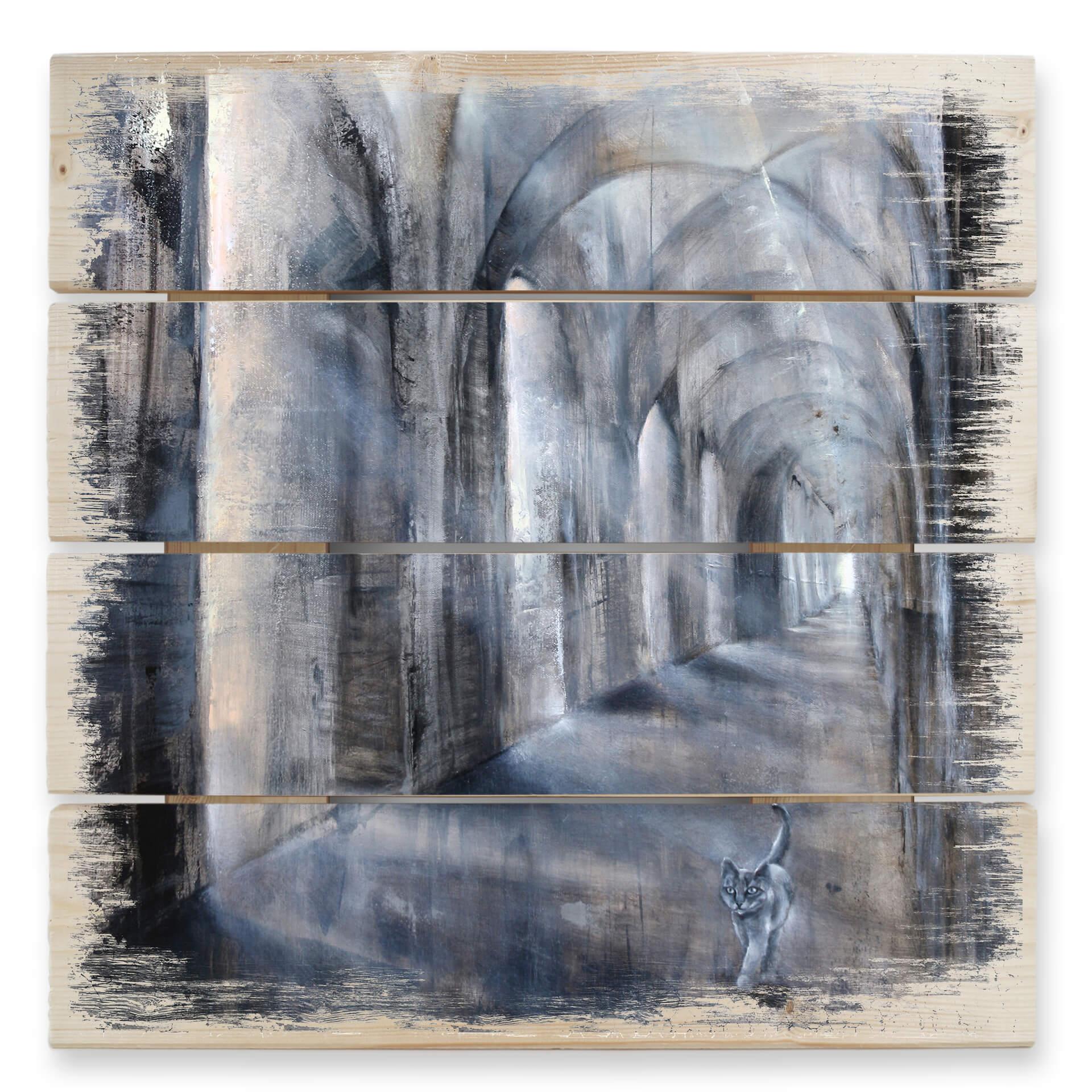 Schmucker Trätavla - Ljus och skugga - 40x41,5 cm