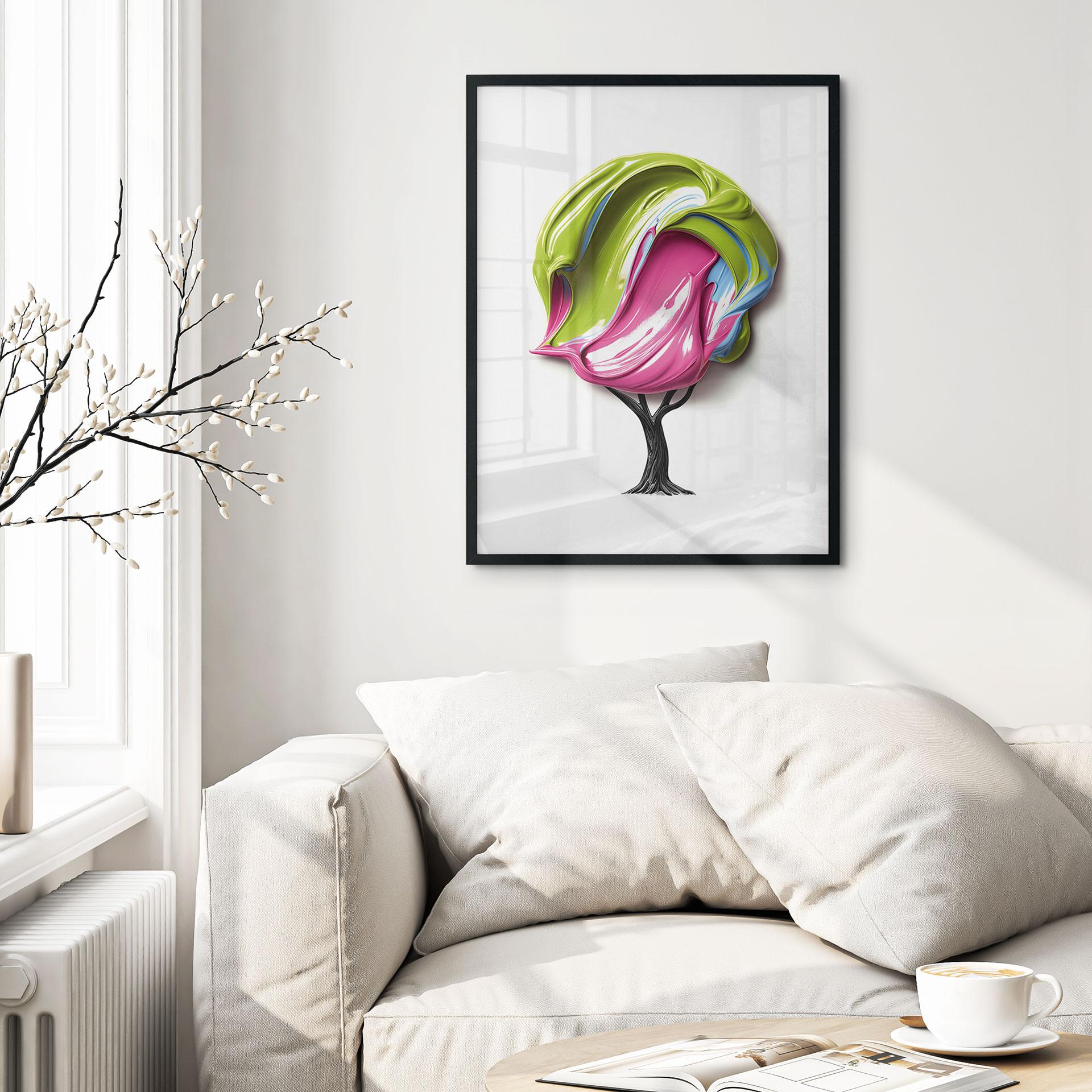 Póster árbol con colorida corona 3D - Mielu