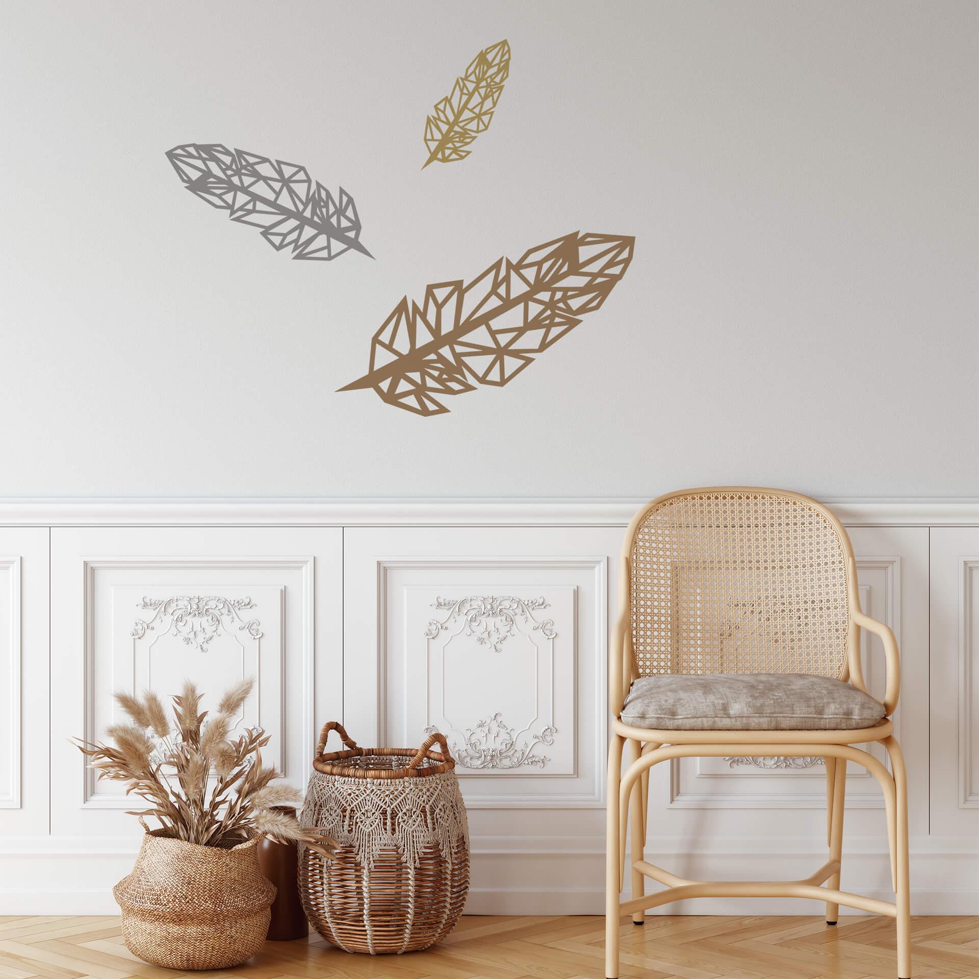 Muursticker origami veer