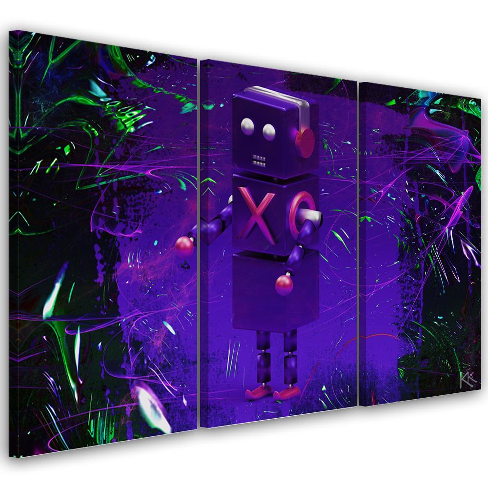 Lærred print 3 dele, robot til spilleren