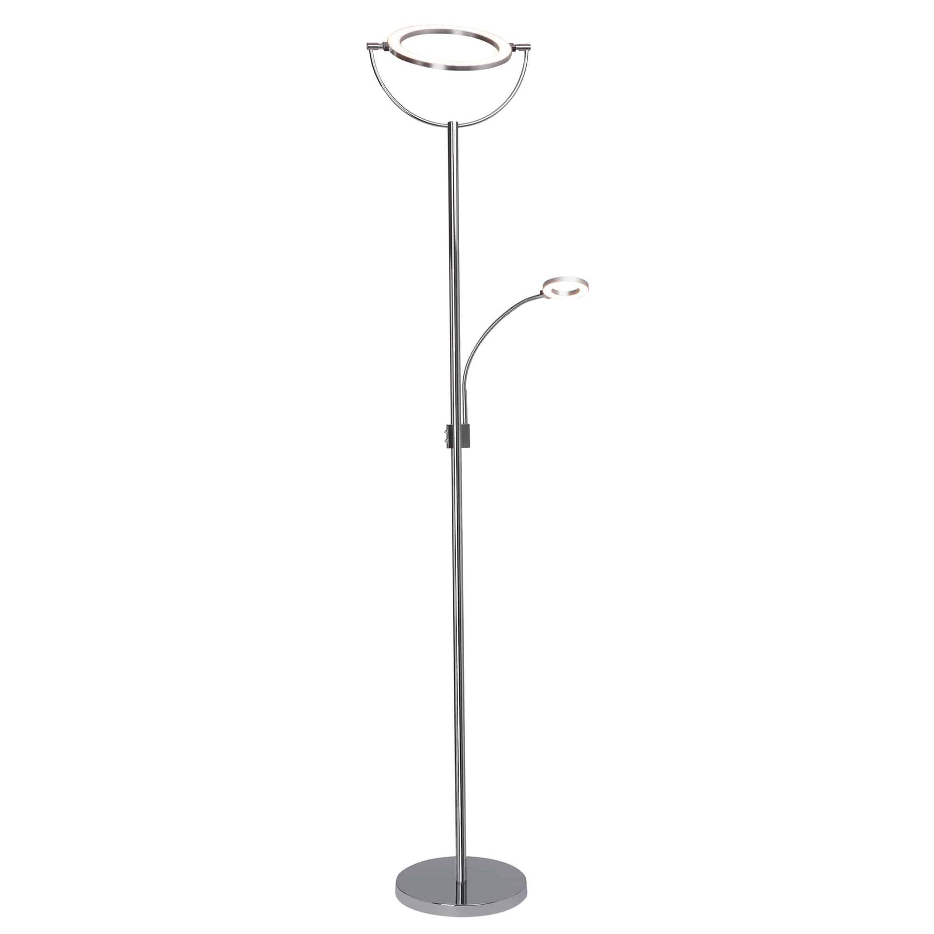 LED-Stehleuchte Fabian mit Leselicht, 191 x 61 cm, Metall Stehlampe, dimmbar