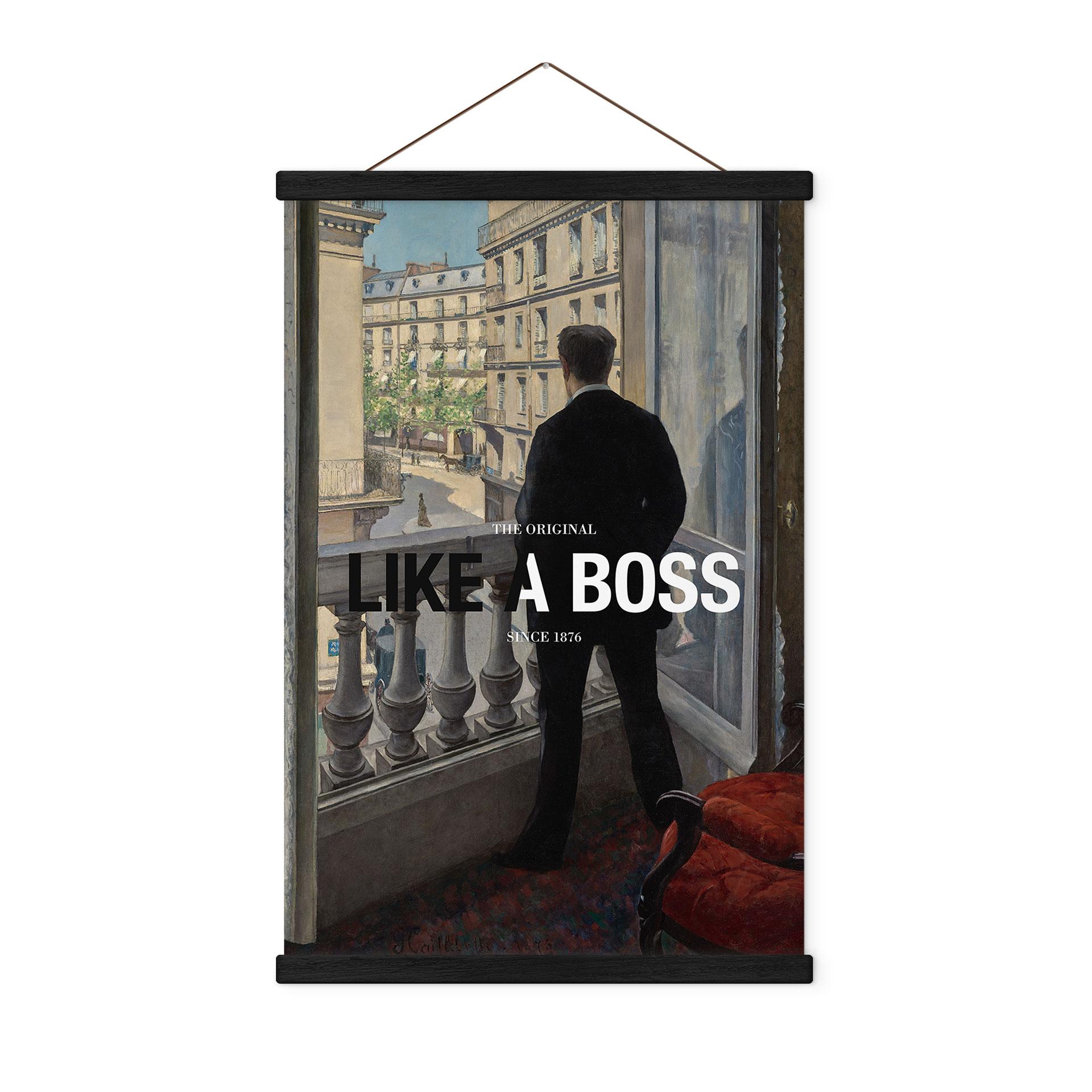 Tekstil plakat Like a Boss - Inspireret af Caillebotte - Ung mand ved vinduet