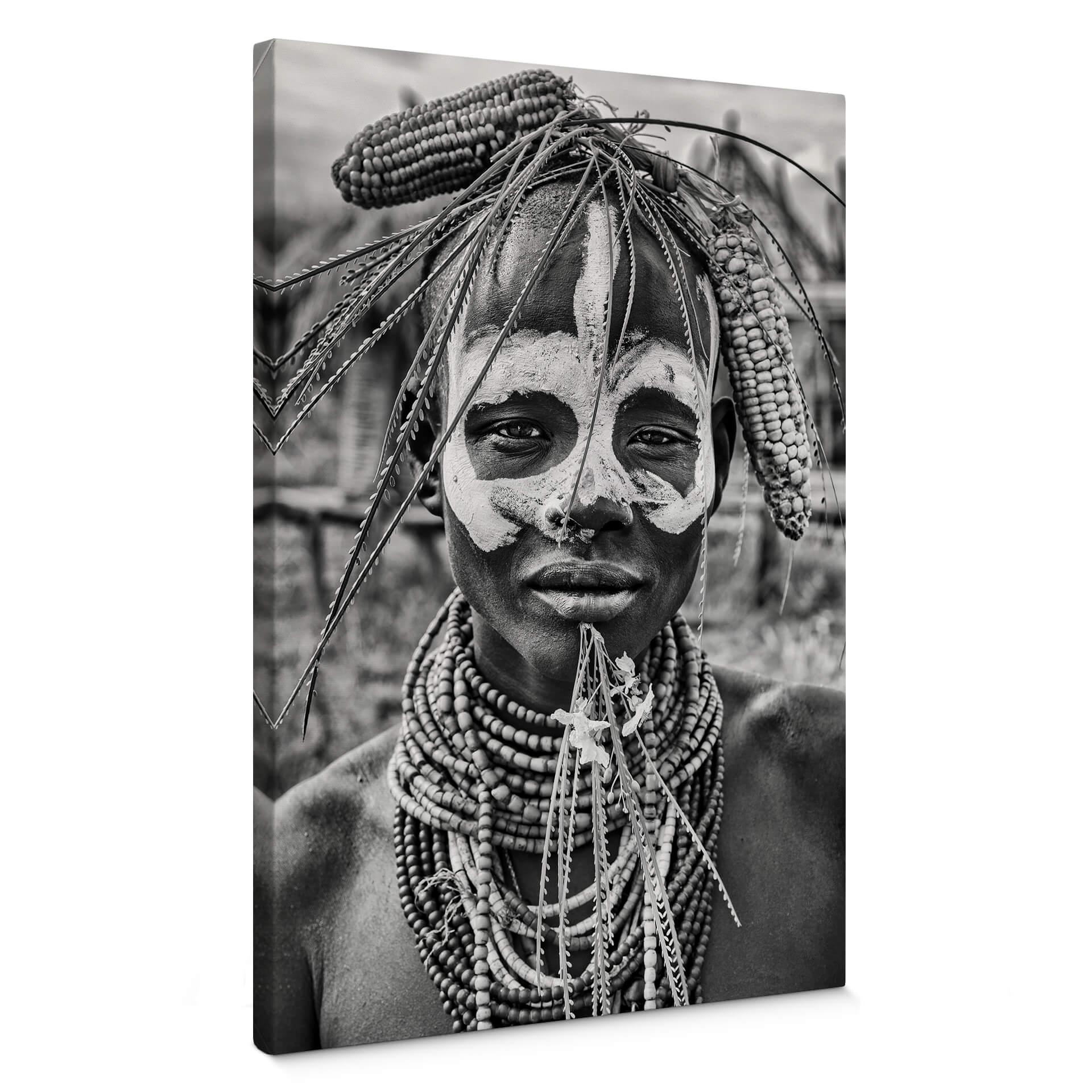 Canvasbillede - Kuesta - Portrait of an Ethiopian tribe