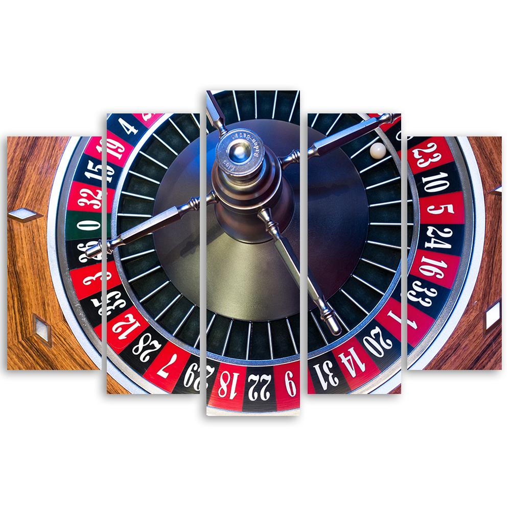 5 stykke lærredstryk, Roulette Poker Gambling
