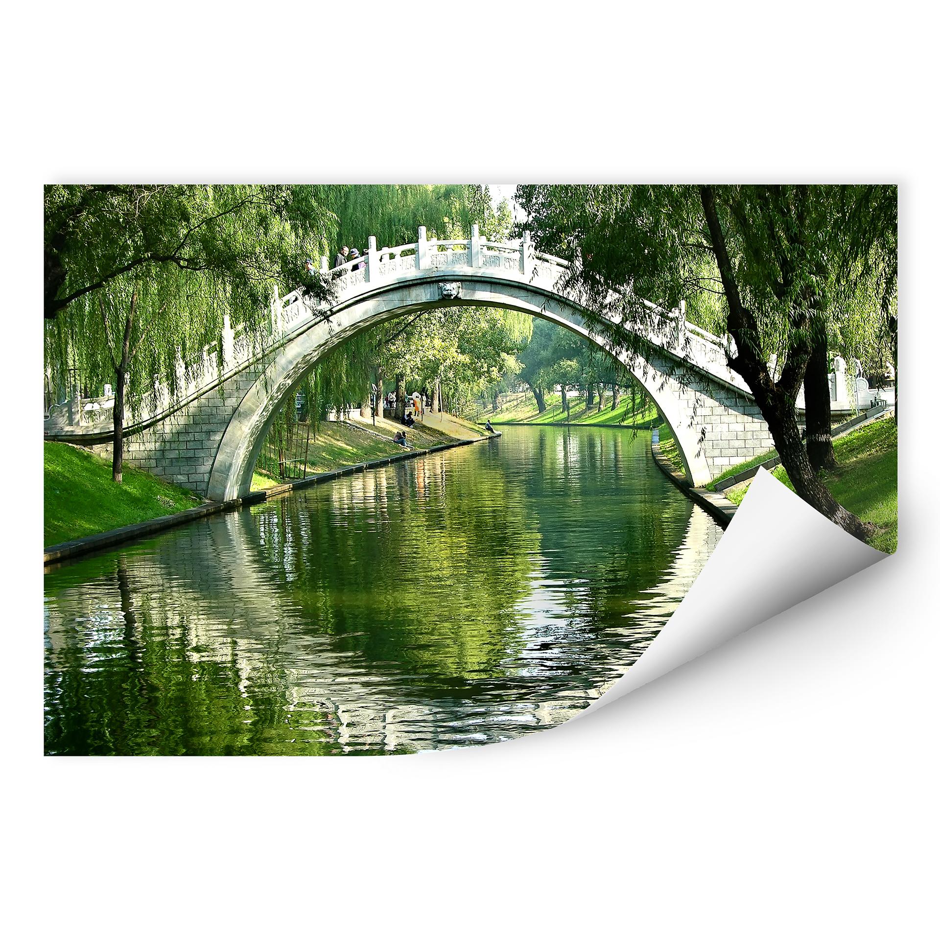 Wallprint W - Brücke am Fluss