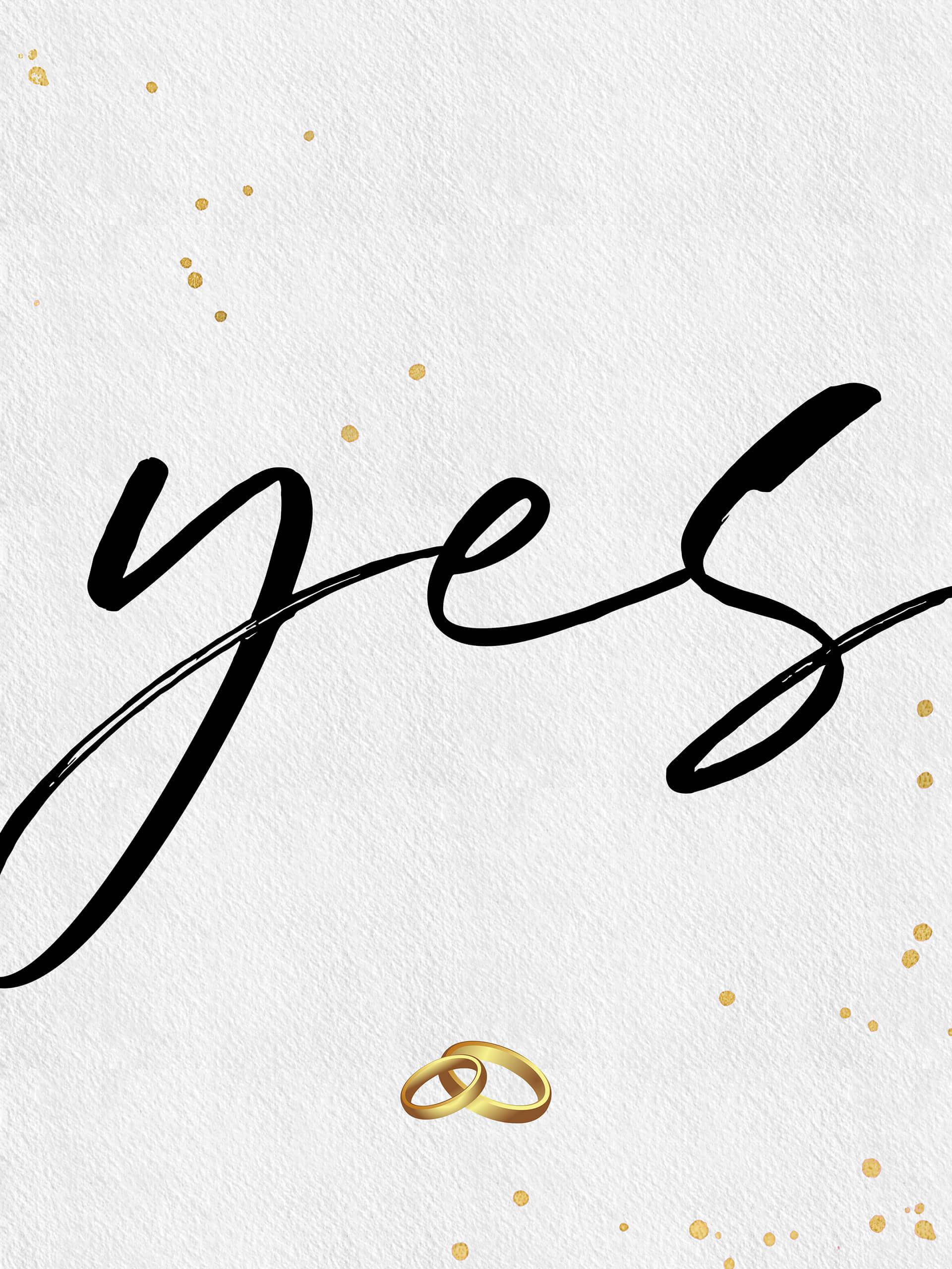 Plakat Højtid - Yes + personlig tekst