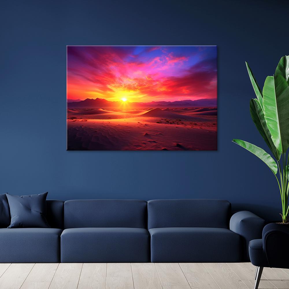 Canvasbillede, Solnedgangslandskab