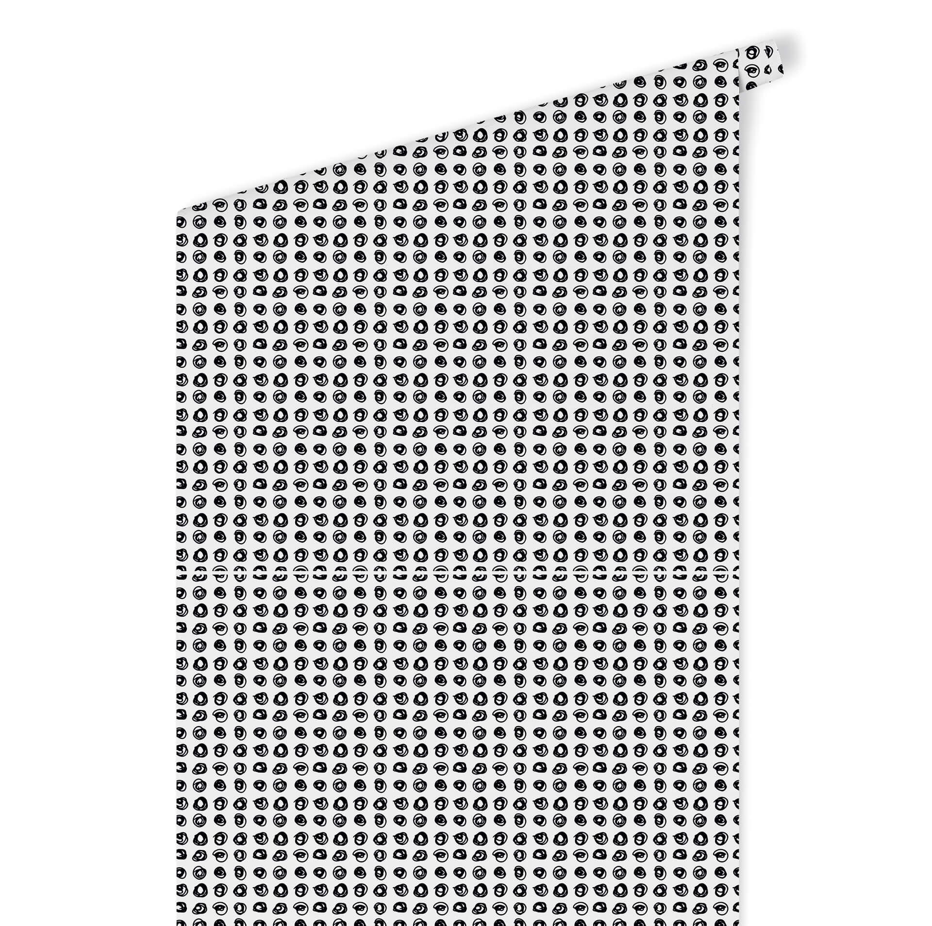 Patroonbehang – Kringetjes – zwart wit