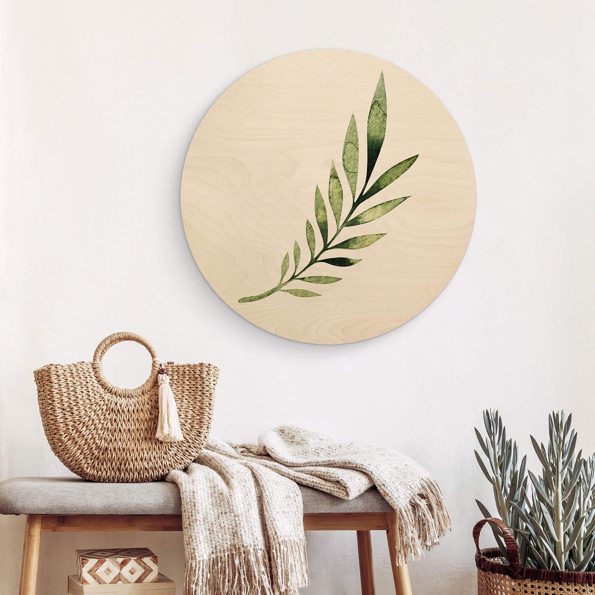Wandcirkel Hout Kvilis - Palm Blad