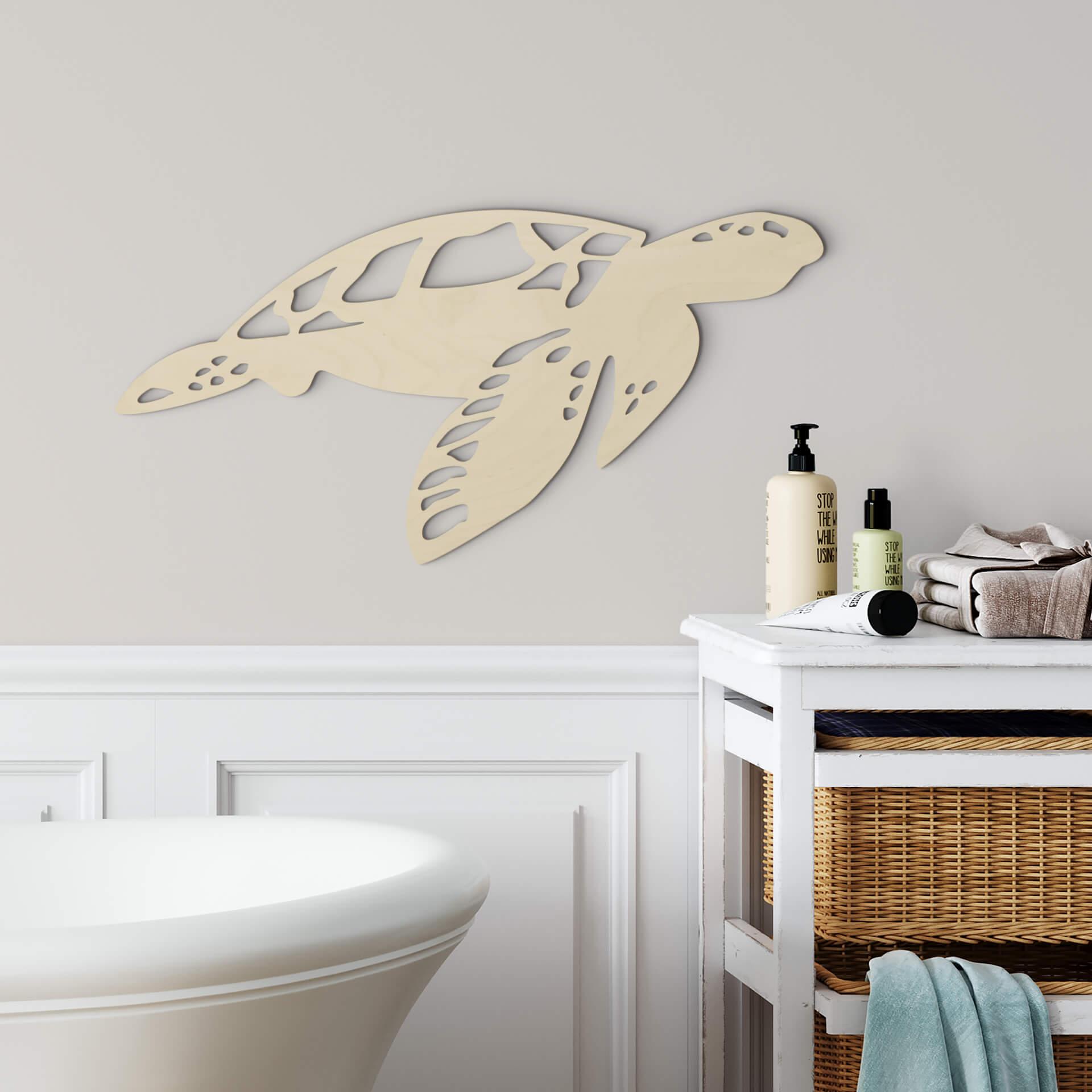 Décoration en bois placage peuplier - Tortue