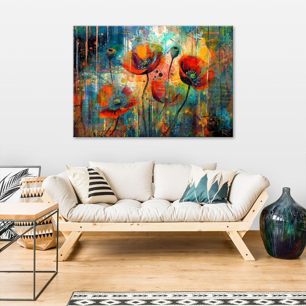 Canvasbillede, Abstrakte valmuer