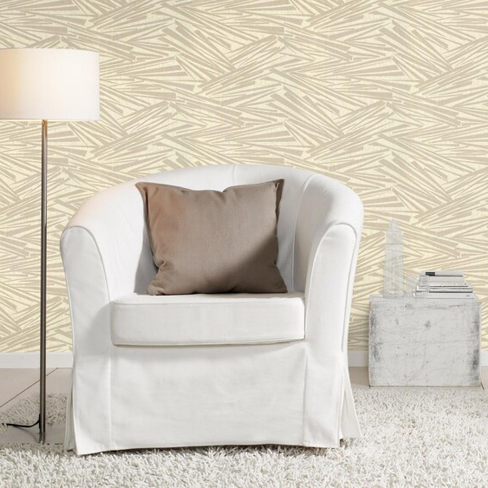 stribet tapet, non-woven tapet Sky Lounge beige metallic