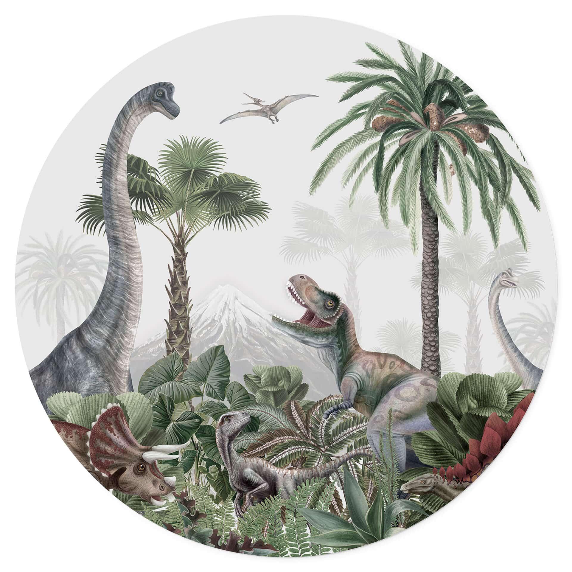 Wandtattoo Kikki Belle - Abenteuer der Dinos - Rund