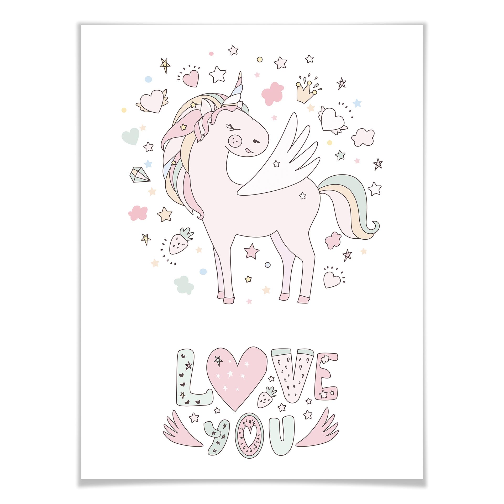 Poster Kvilis - Love You - Unicorn Love