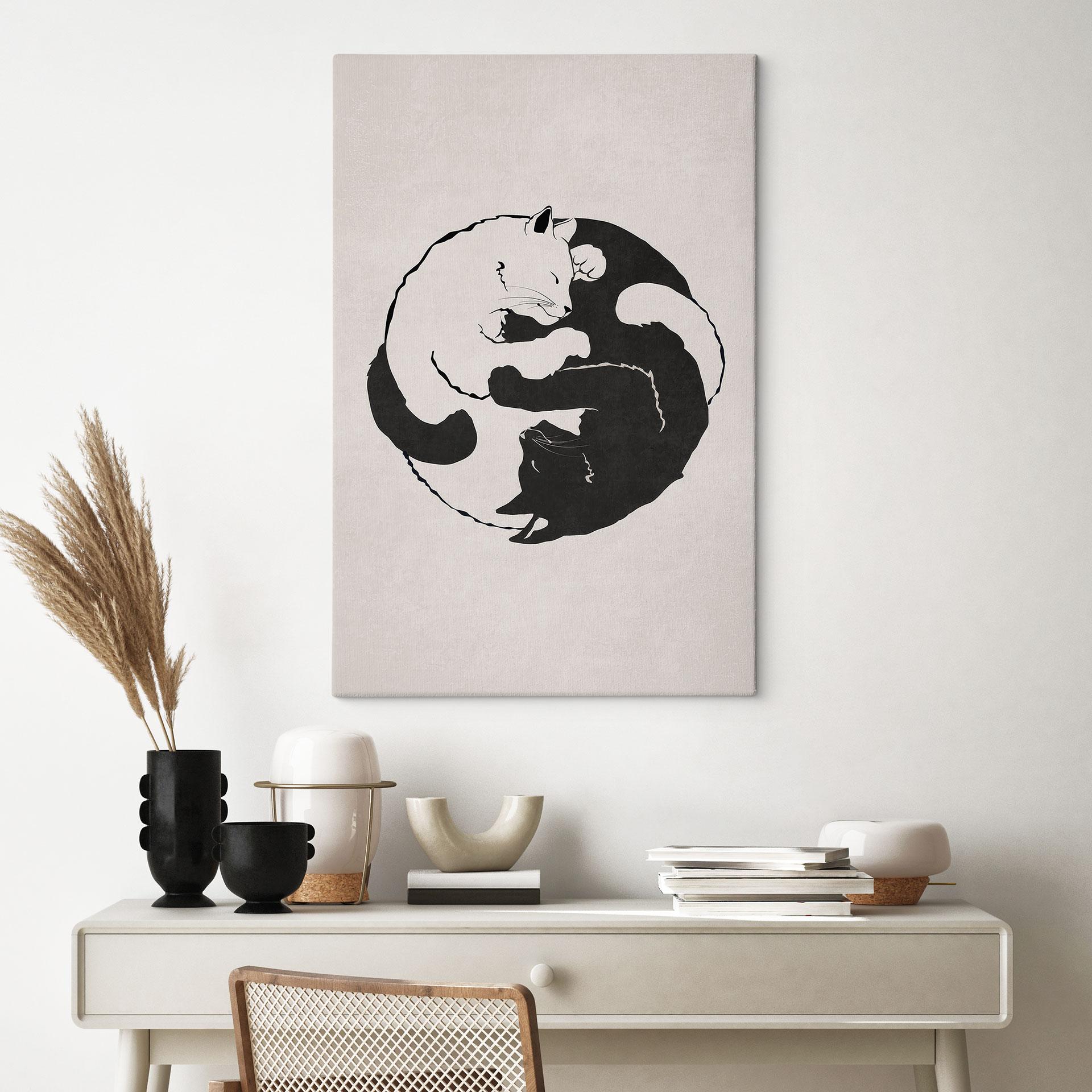 Lærredsprint - Katte Ying & Yang - Tunaboylu