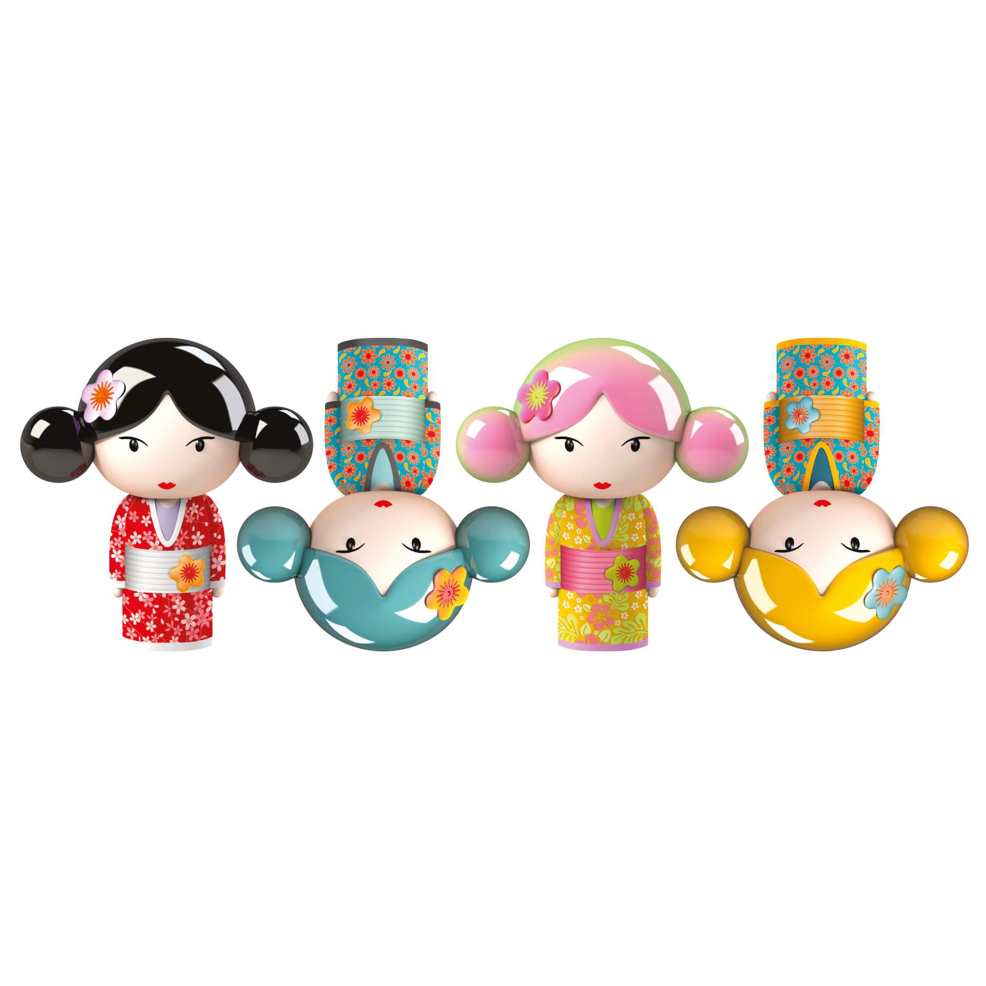 Wandtattoo Michel Agullo - Kokeshi Figuren Set 03