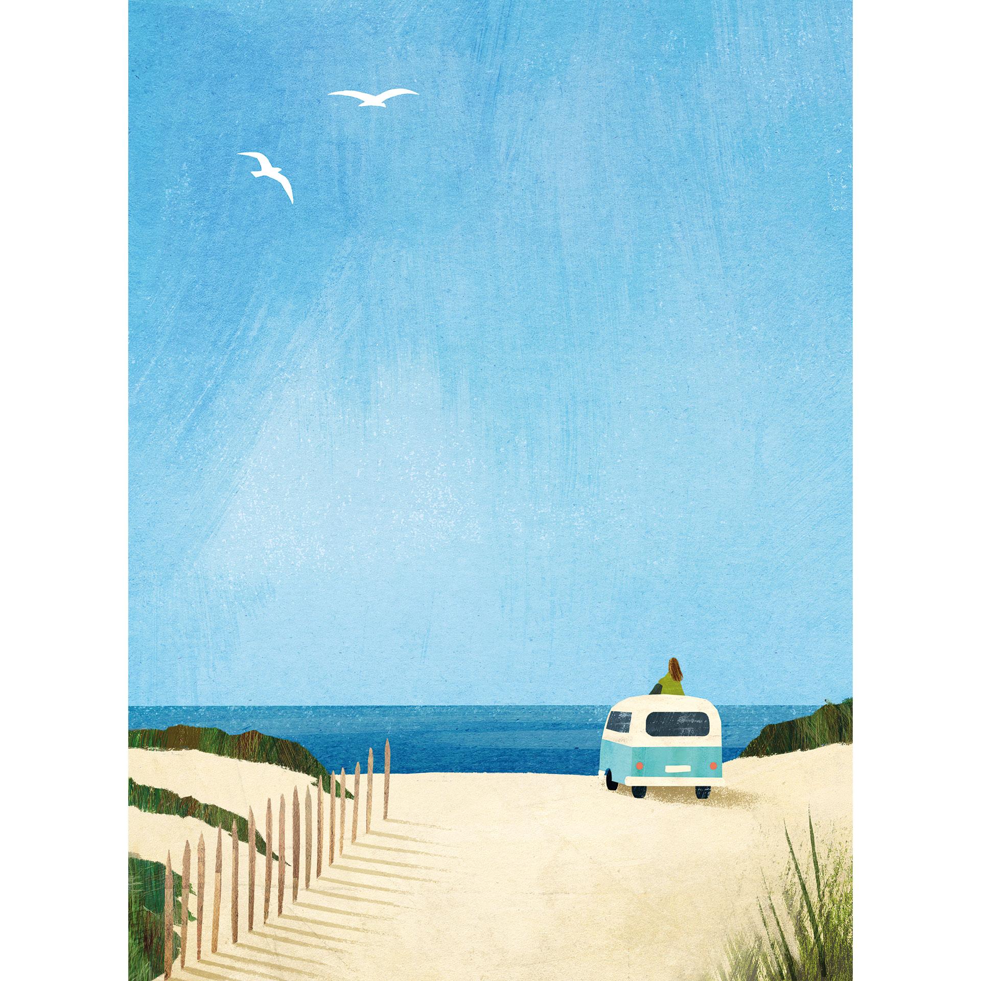 Fotobehang Life in a Van - Vakantie aan zee - Rivers