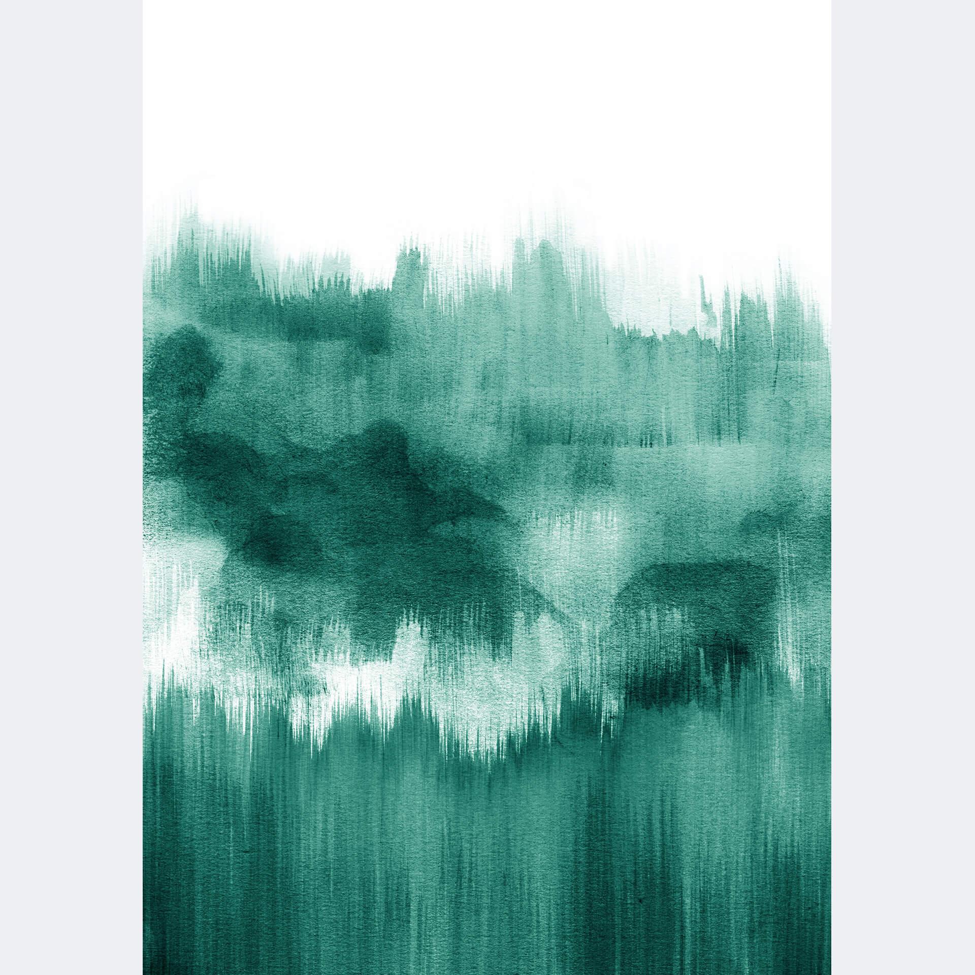 Fotobehang Nouveauprints - Watercolor Brush Strokes (turquoise)