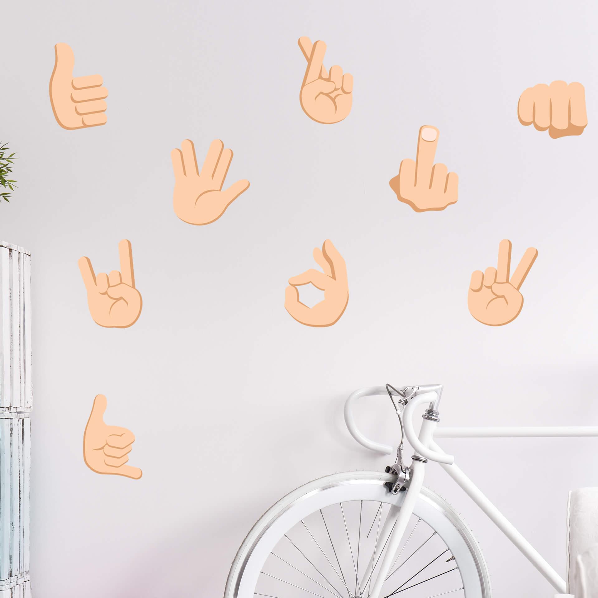 Muursticker Emoji Hand Sign