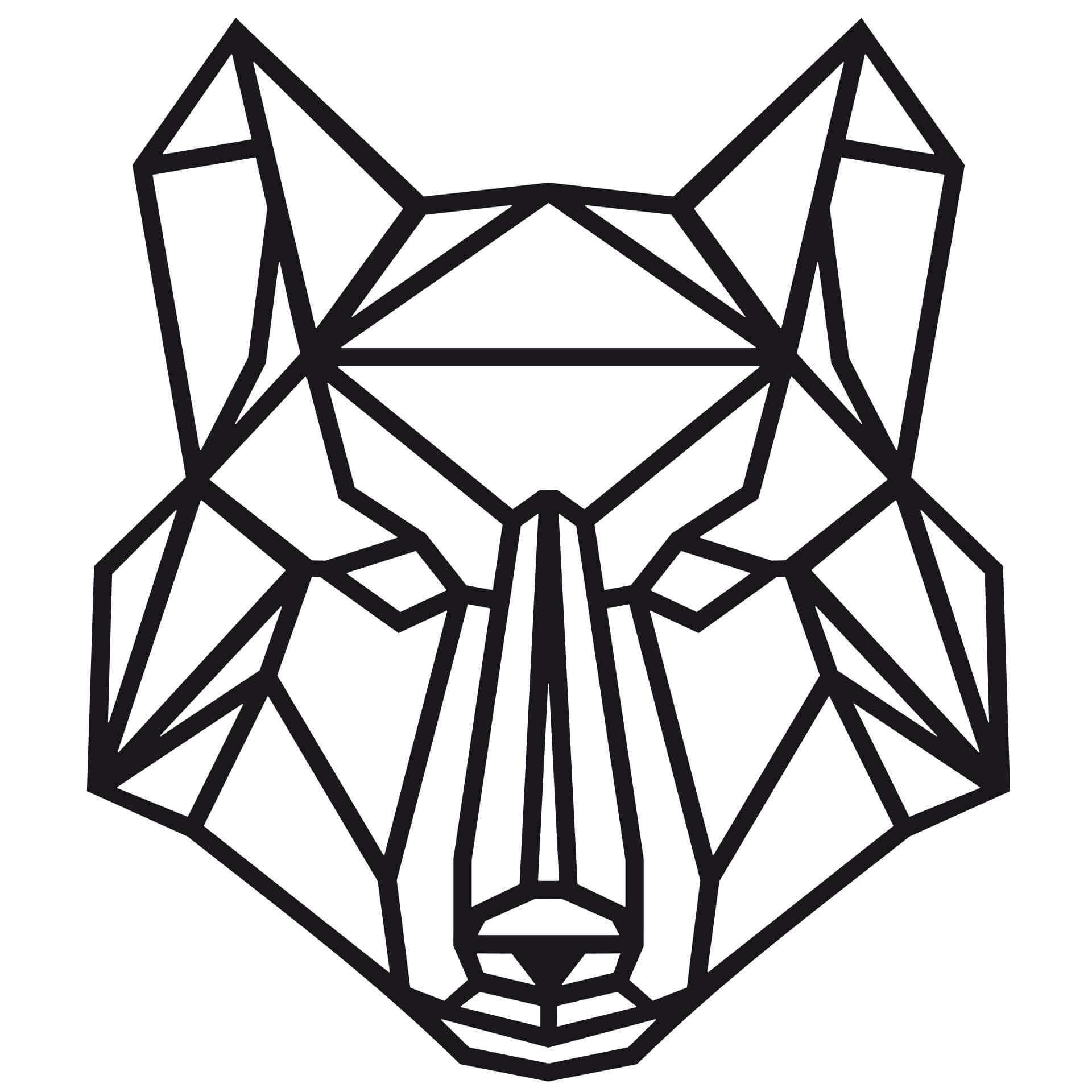 Wandtattoo Origami Wolf