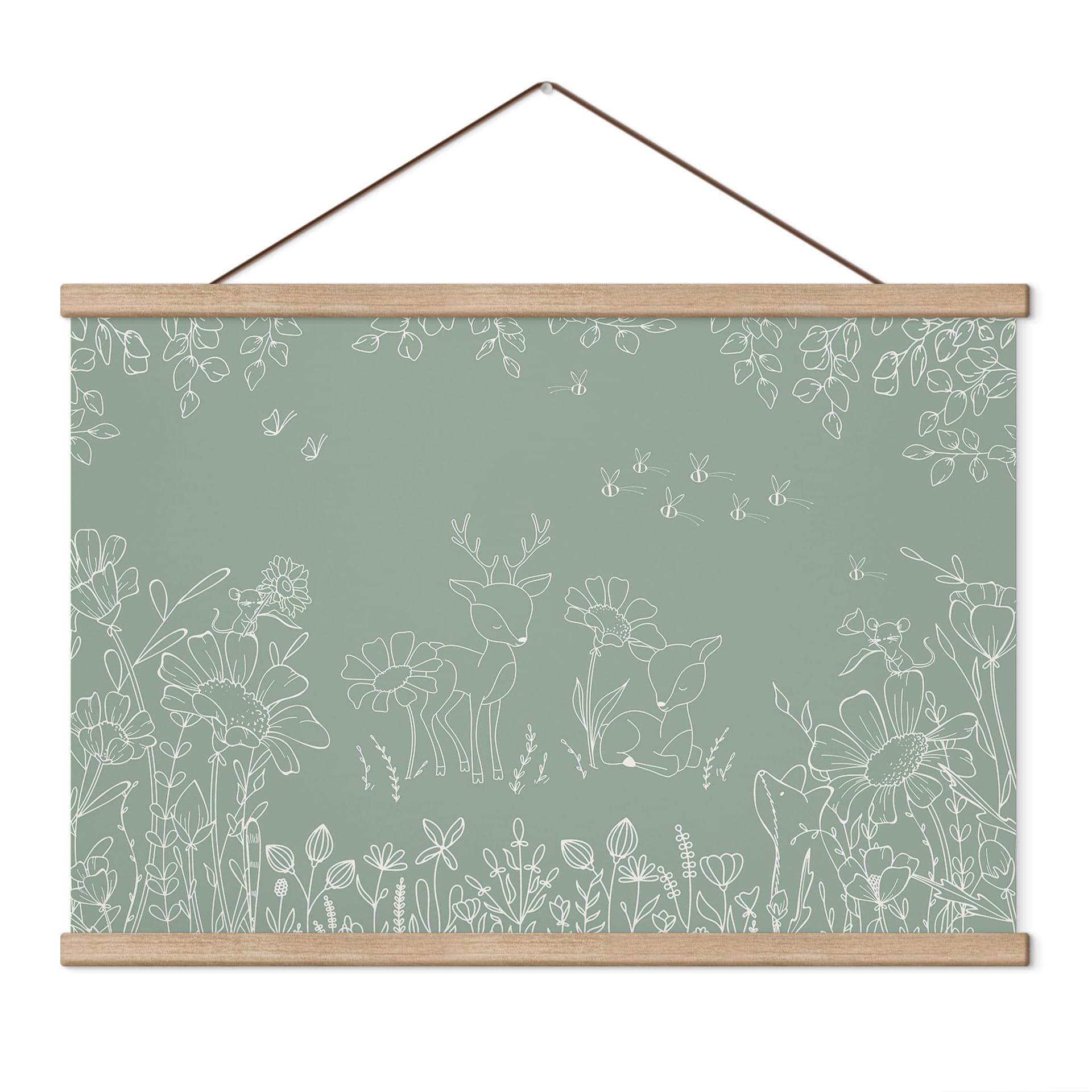 Kinderkamer Textielposter Twee reeën op de bloemenweide - Oliver Robins