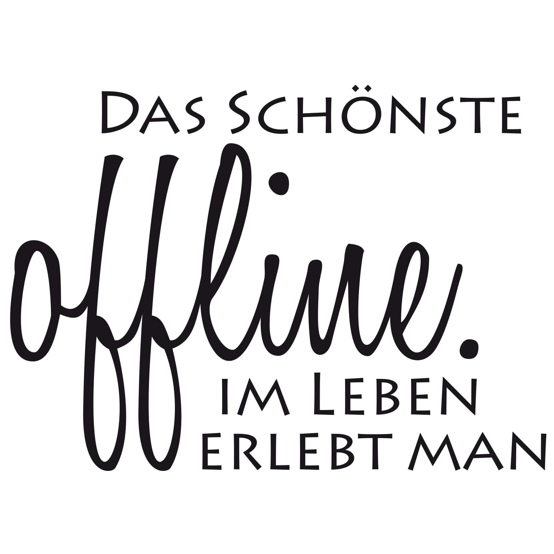 Wandtattoo  - Das Schönste im Leben erlebt man offline