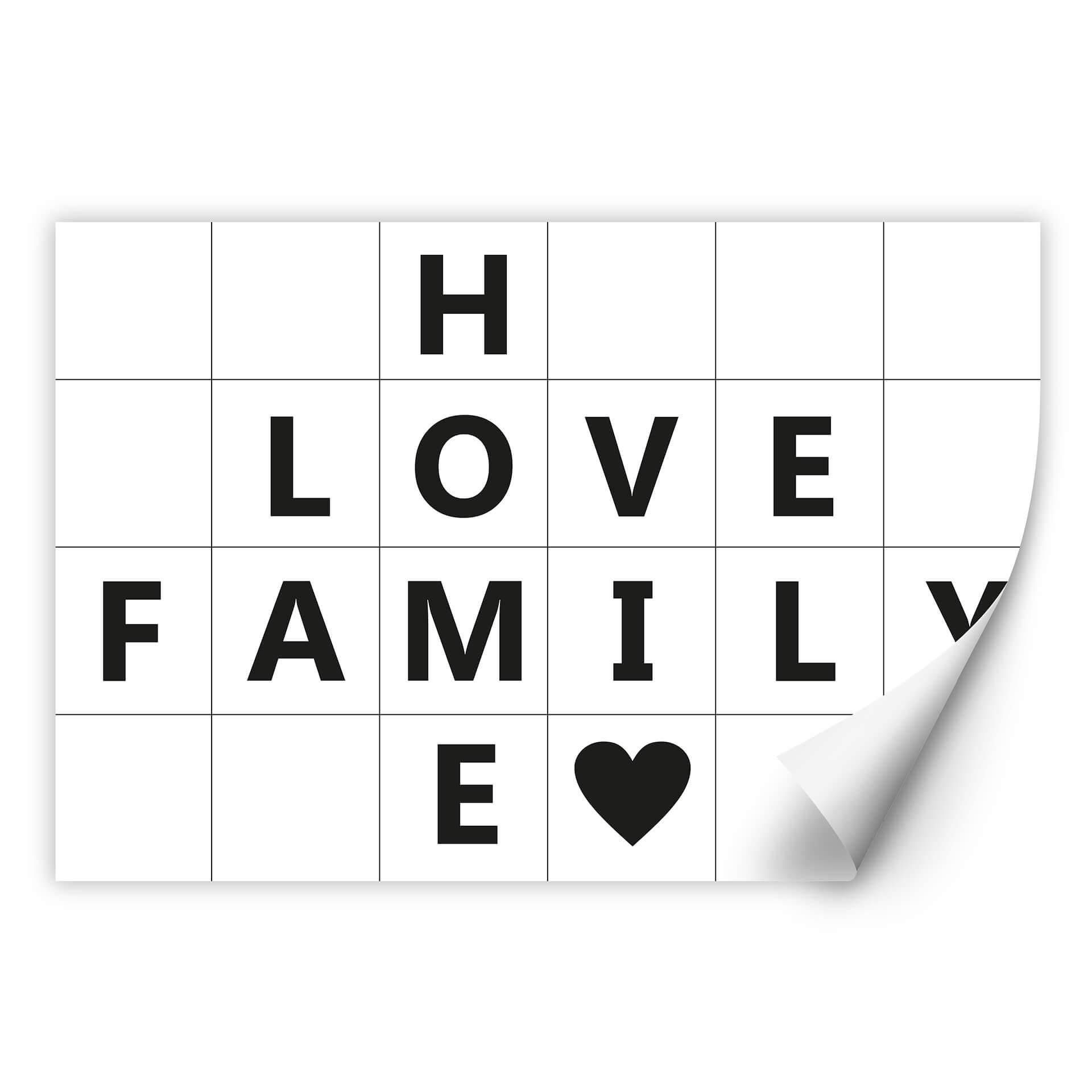 Zelfklevende Poster Home Love Family