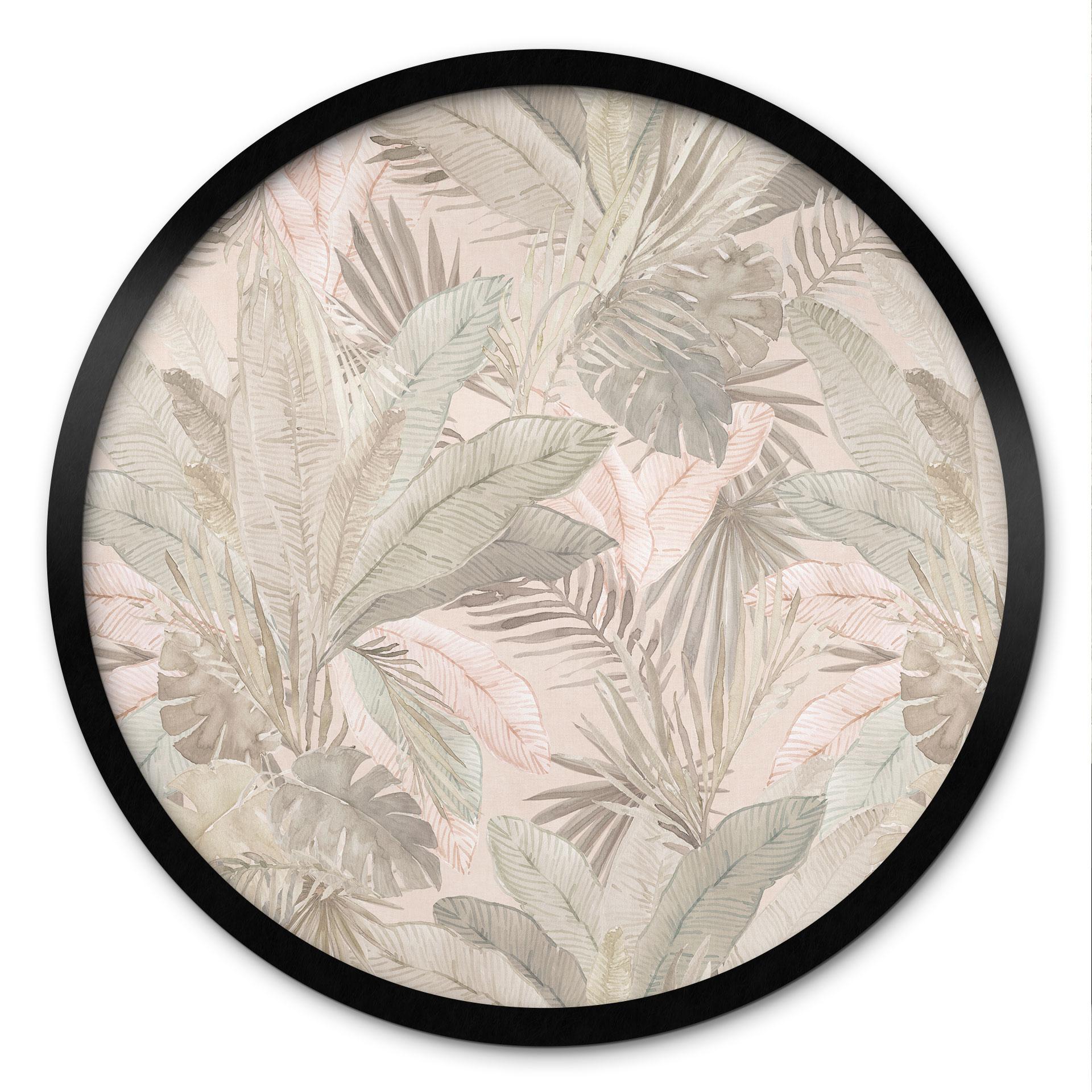 Plakat Tropical Leaves in the Jungle Pastel - Blomsterdekoration - Rund