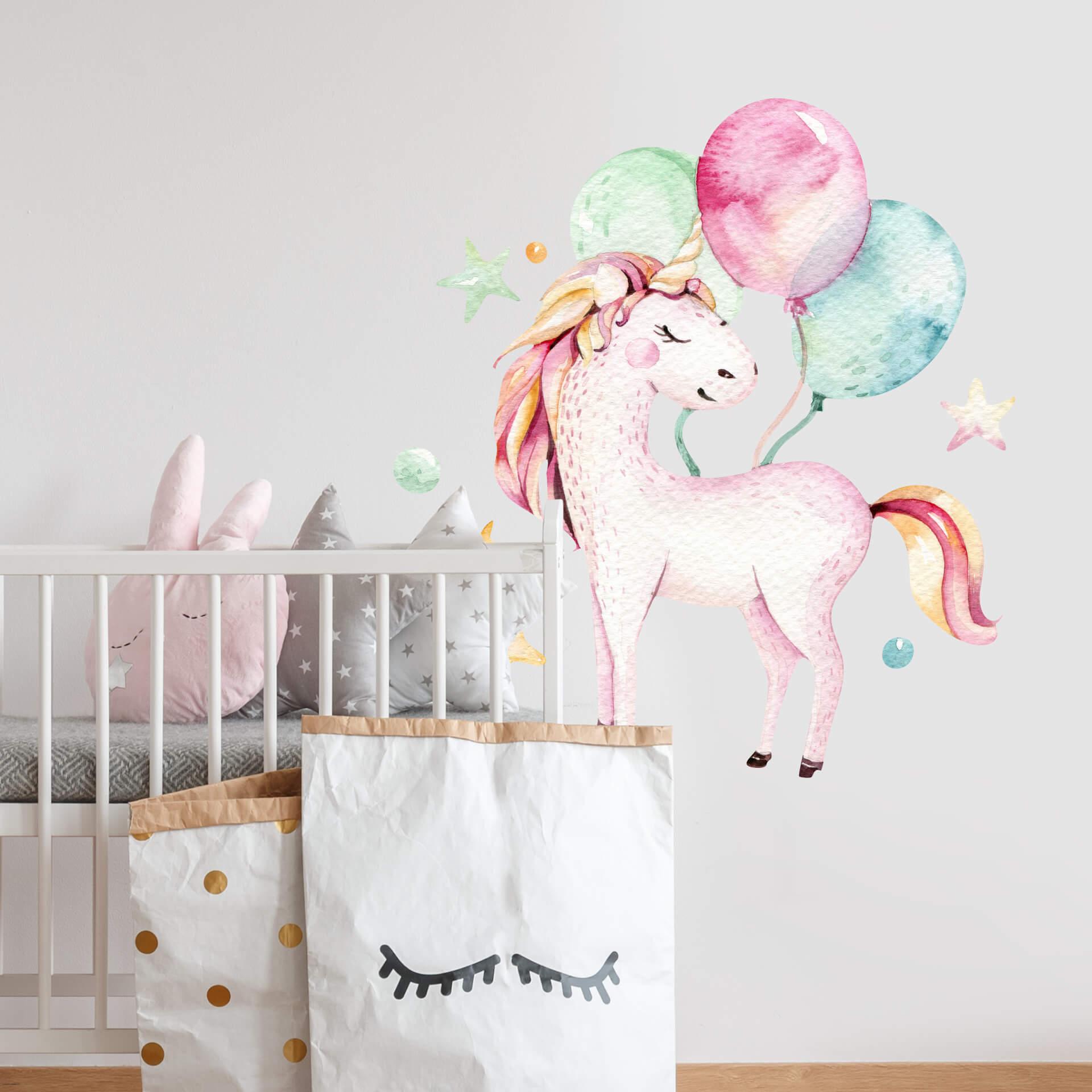 Wandtattoo Kvilis - Einhorn mit Luftballons