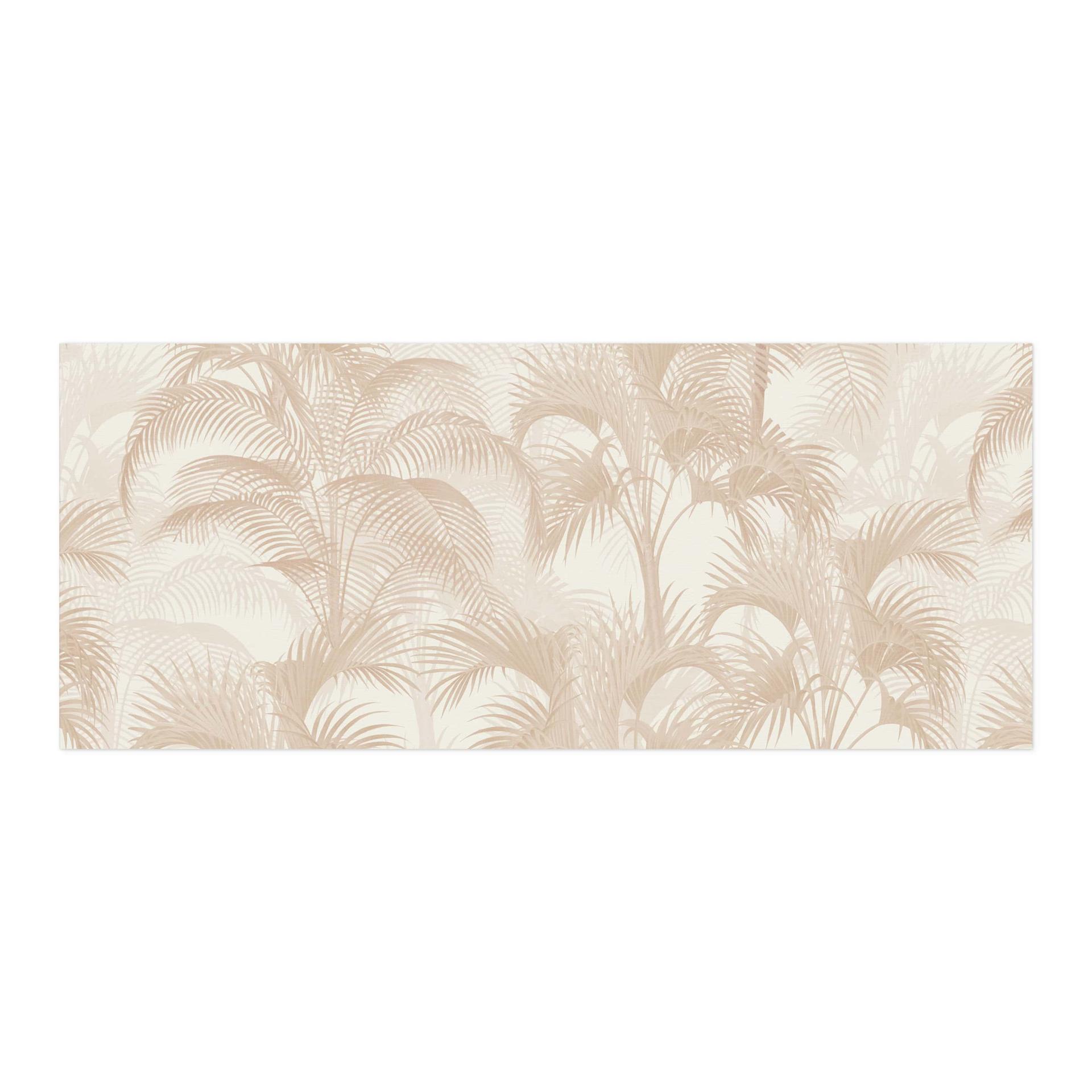 Selvklæbende stænkplade til køkken med palmer i en beige jungle - Bloomery Decor