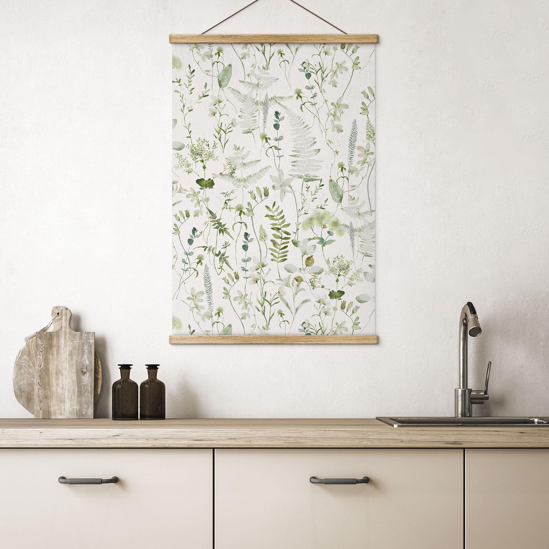 Obraz tkaniny zioła i polne kwiaty - UN Designs