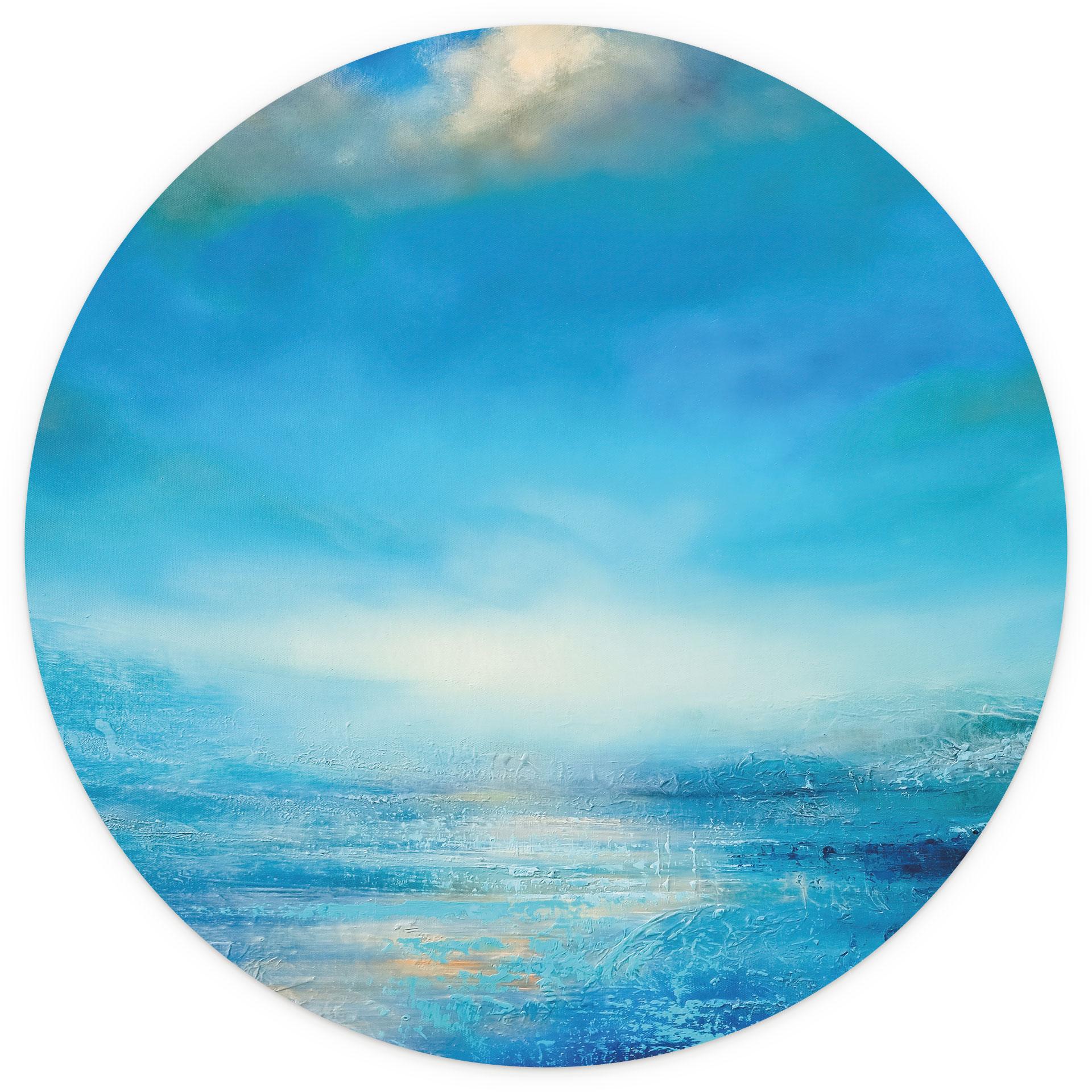 Fotobehang in blauw - Schmucker - Rond - Zelfklevend/niet-geweven