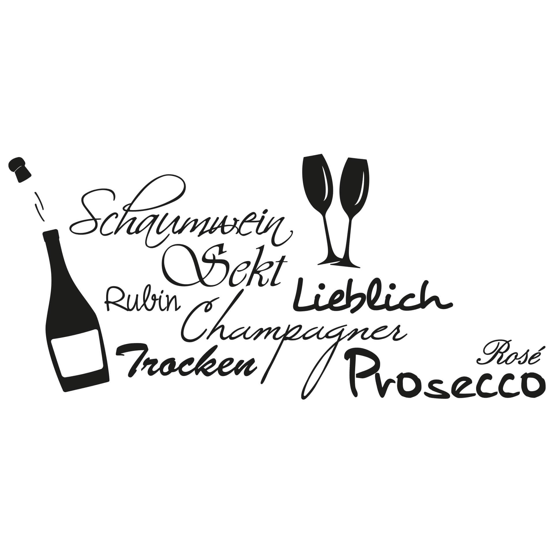 Wandtattoo Sekt