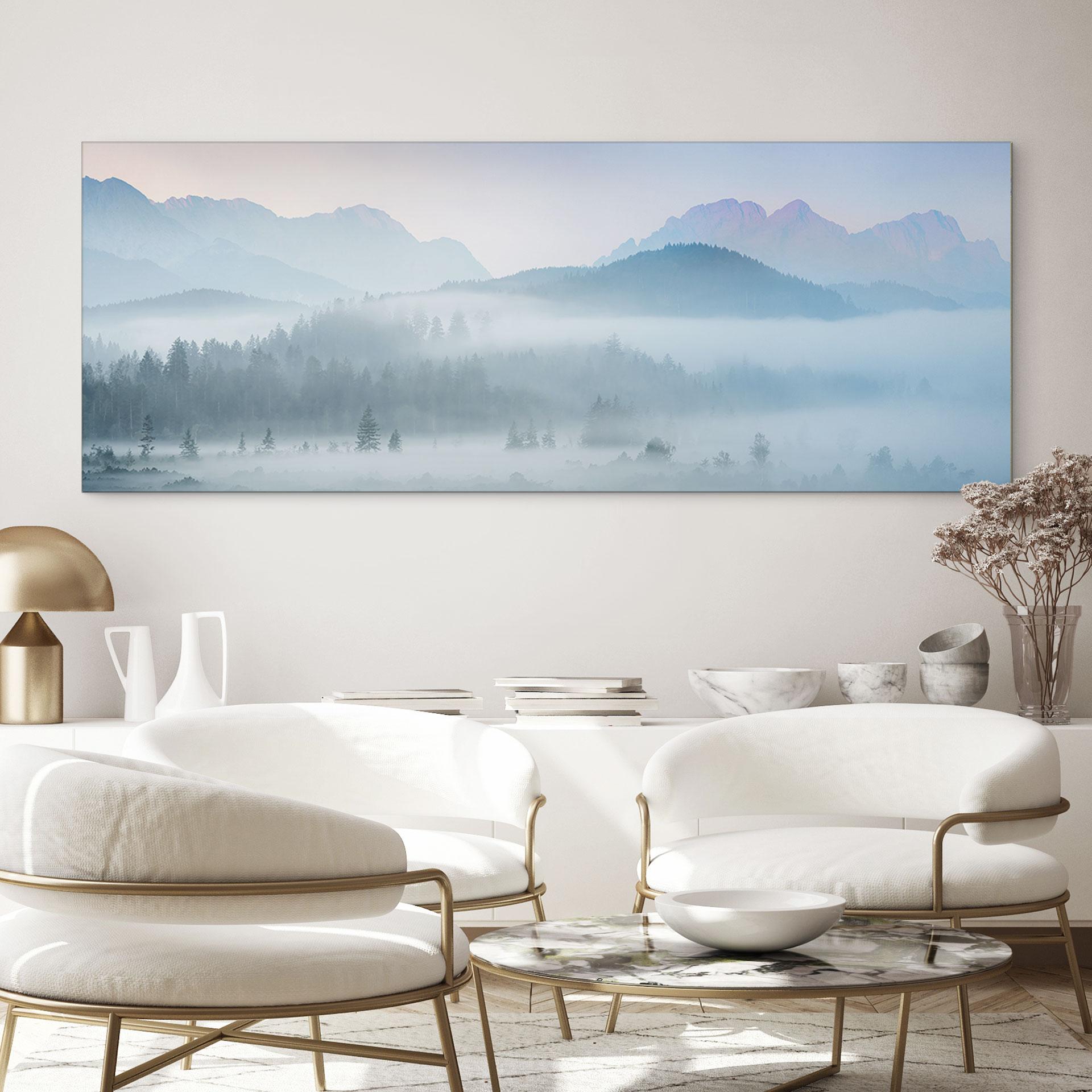 Billede Tåget skovlandskab om efteråret - Eisenmann Panorama – print på aluminium