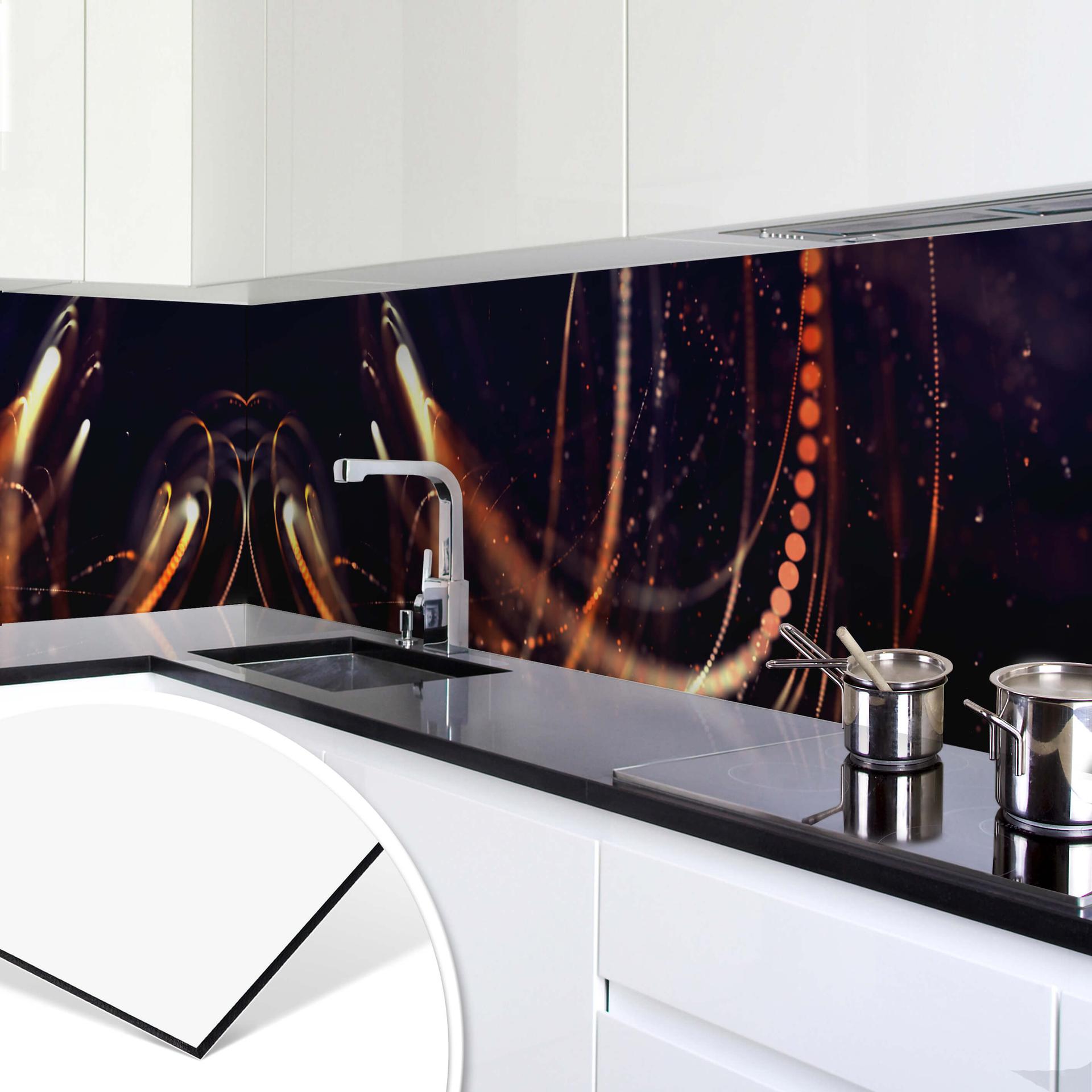 Revêtement pour cuisine - Alu-Dibond Effet de lumière 03