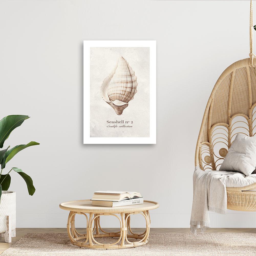 Canvasbillede, Muslingeskal på naturlig baggrund
