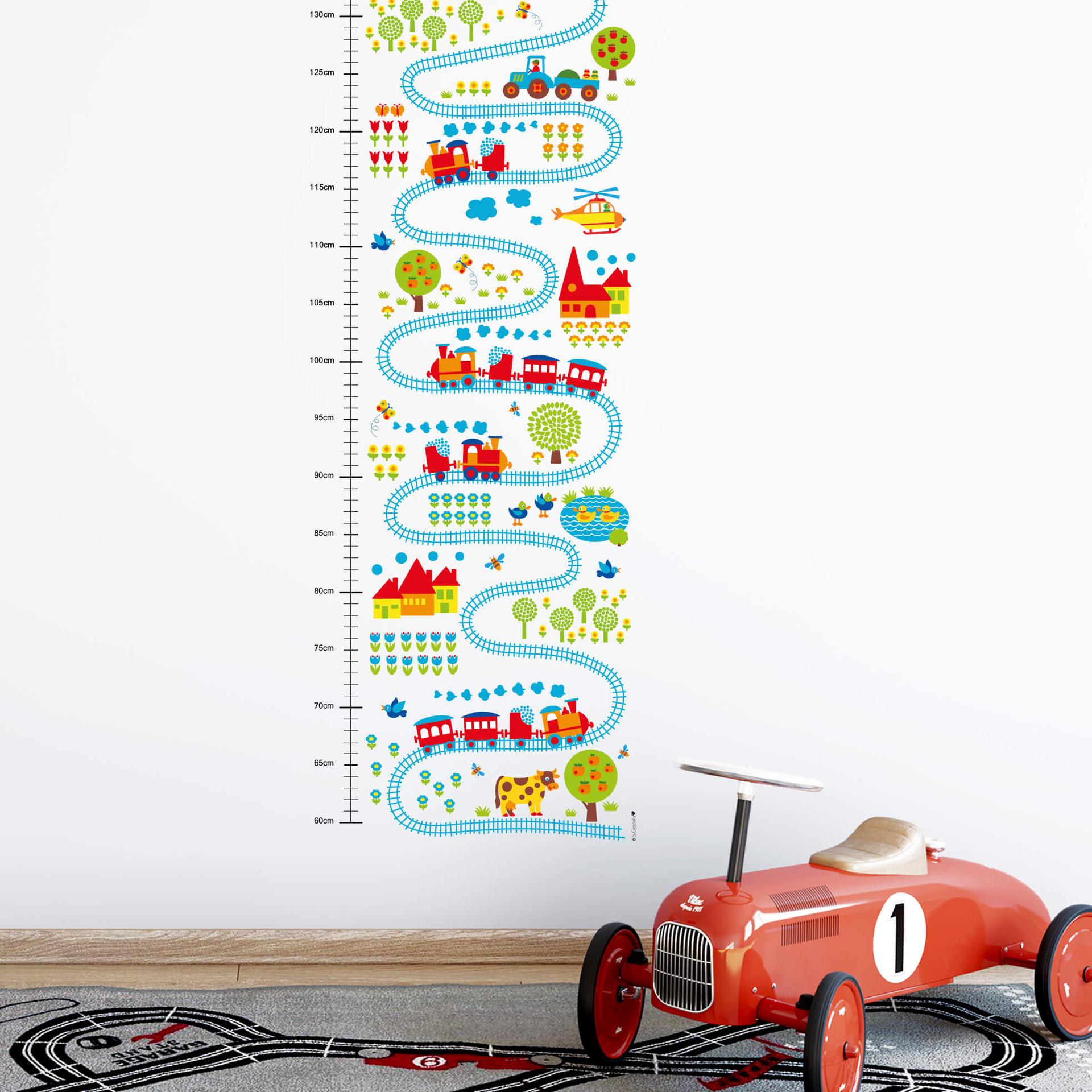Wandsticker byGraziela - Messleiste Eisenbahn - 30x85 cm