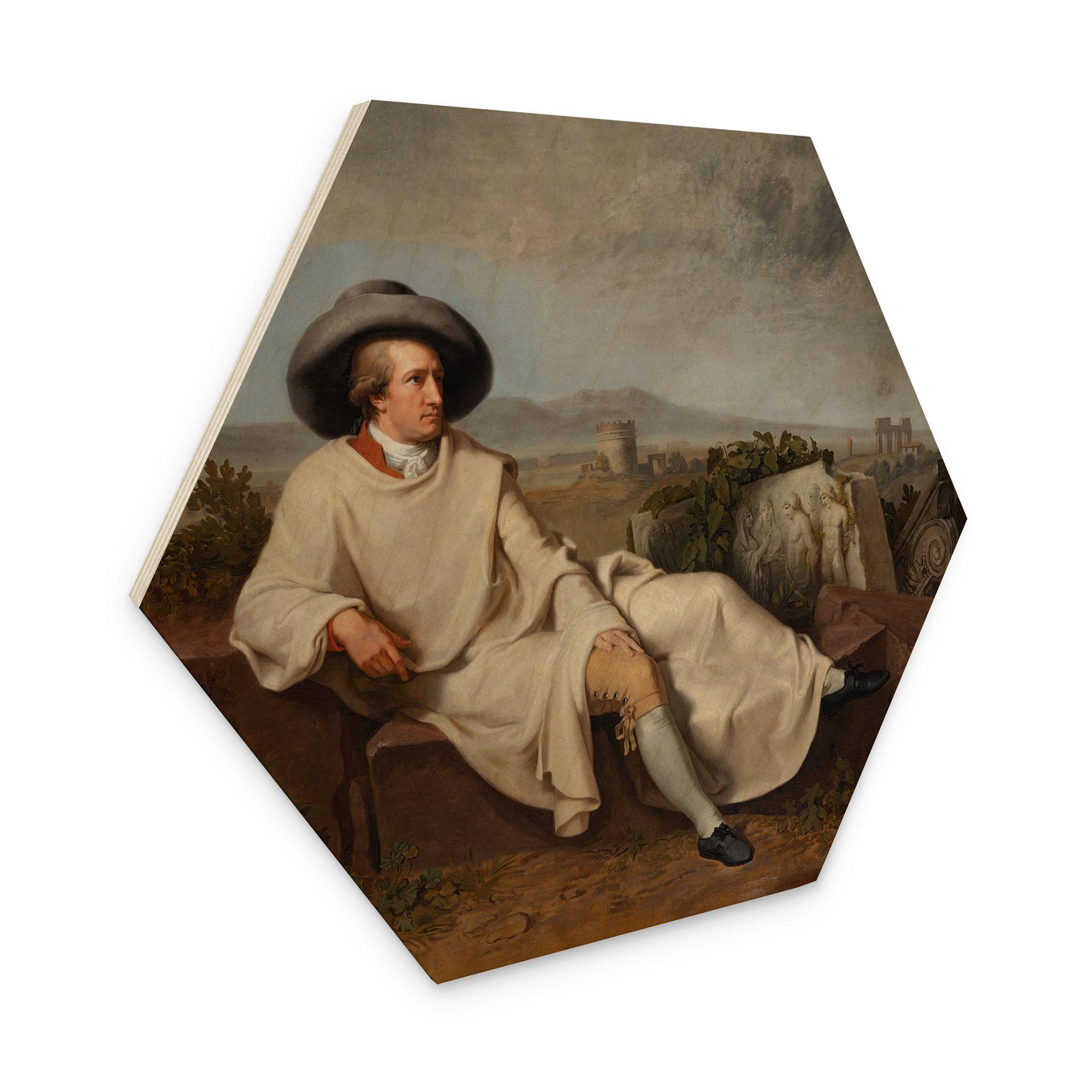 Sekskantet billede af træ Tischbein - Goethe i den romerske campagna