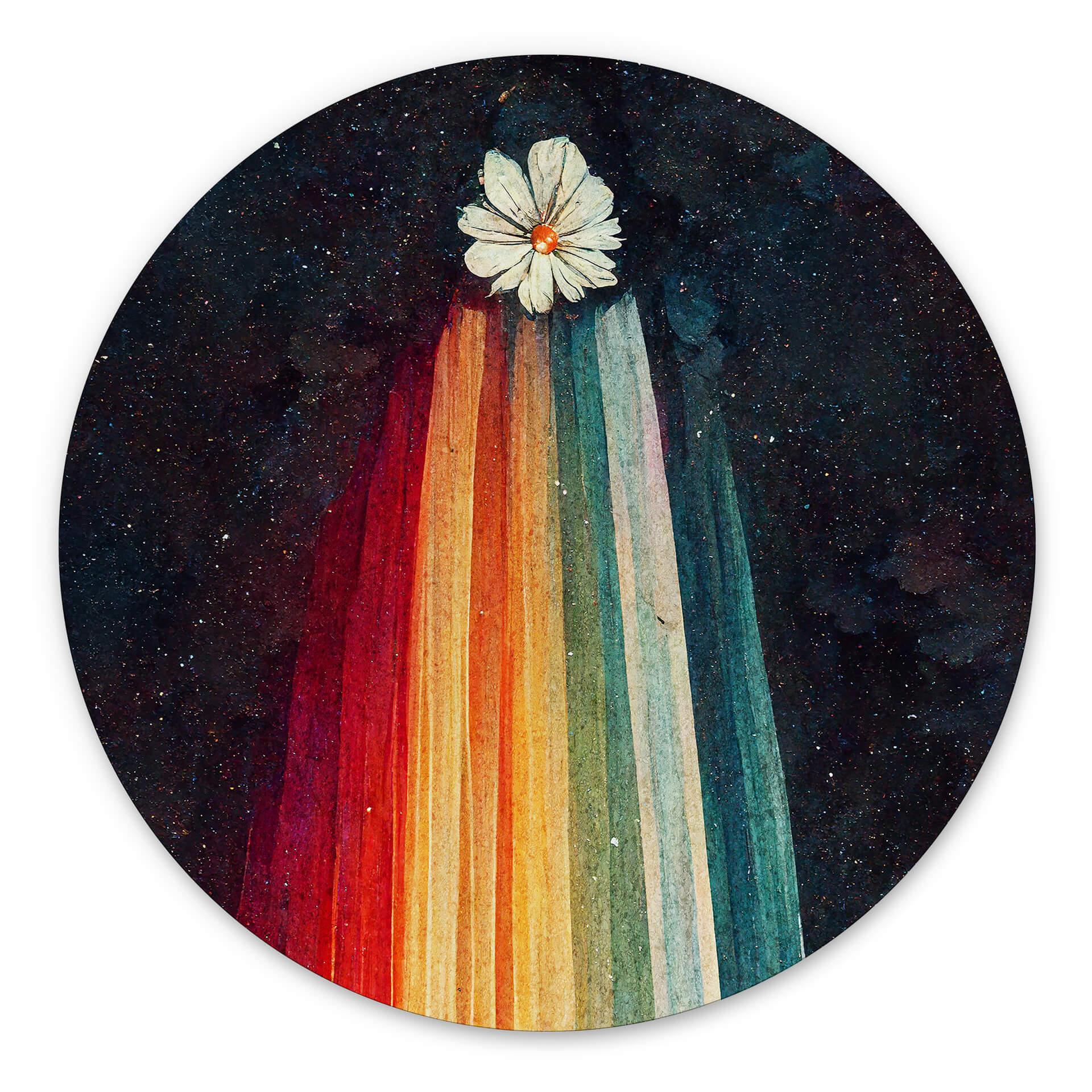 Tableau sur alu-Dibond rond Heine - Salutations fleuries de la - All Astro Cruise